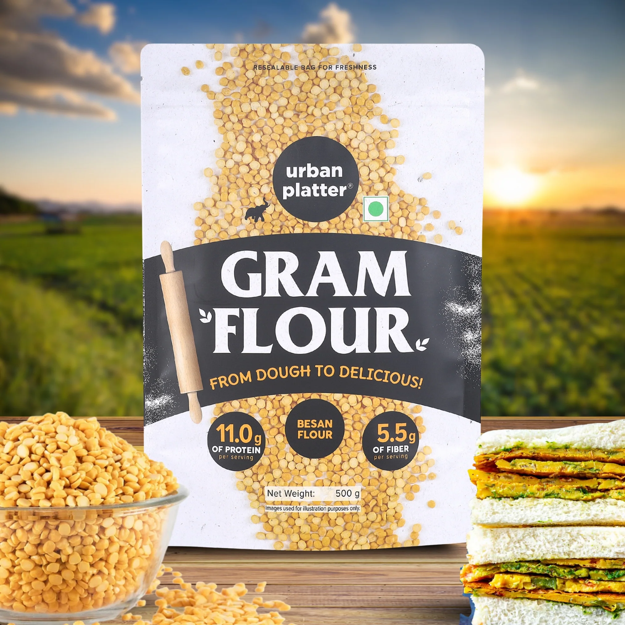 Besan, 500g (Split Bengal Gram or Gram Flour, Good Source of Fibre and Protein, Gluten- free, Pantry Essential) - Image 5