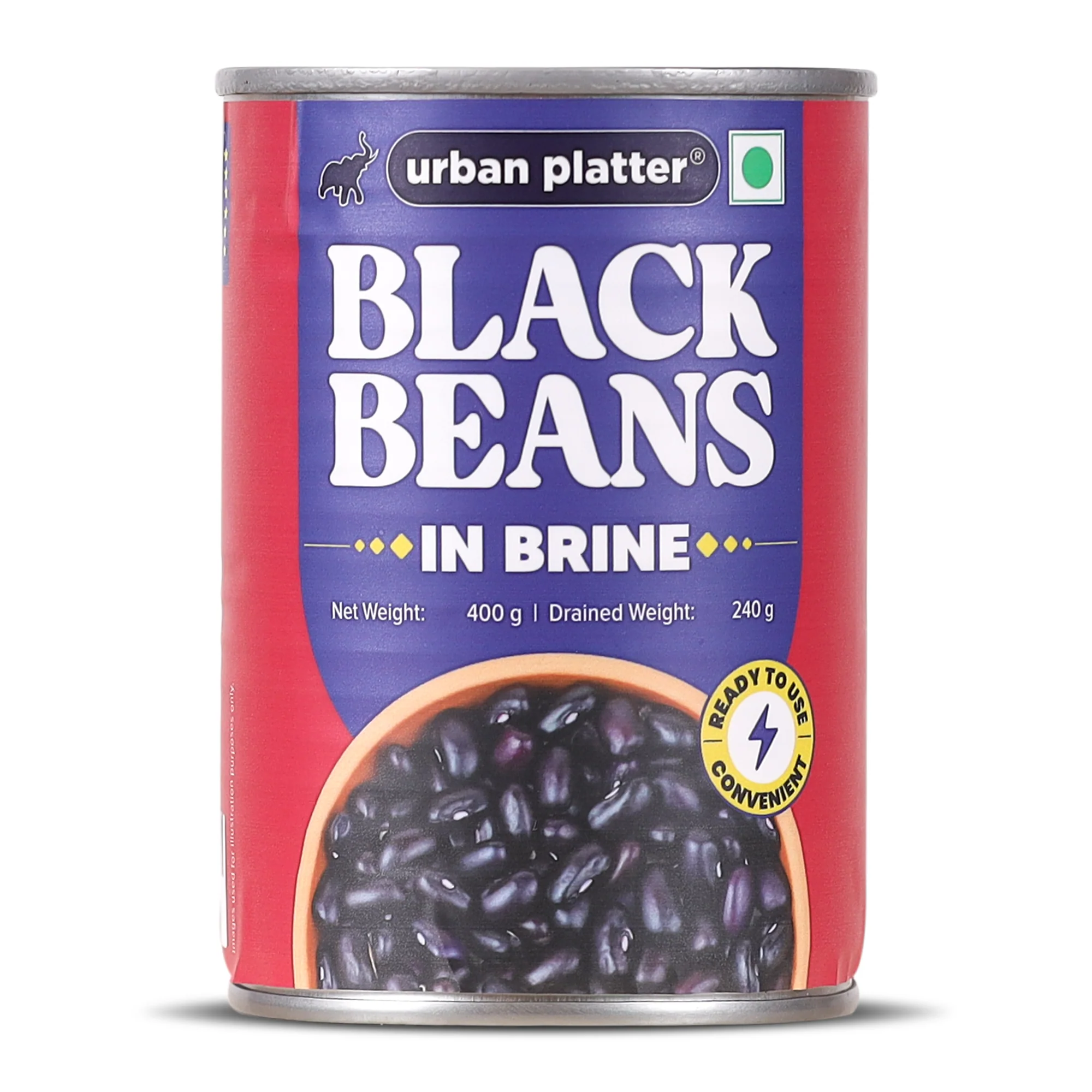 Black Beans in Brine, 400g ( Ready to Use | Ideal for Salads, Tacos and Meal Prep | 240g Drained Weight )
