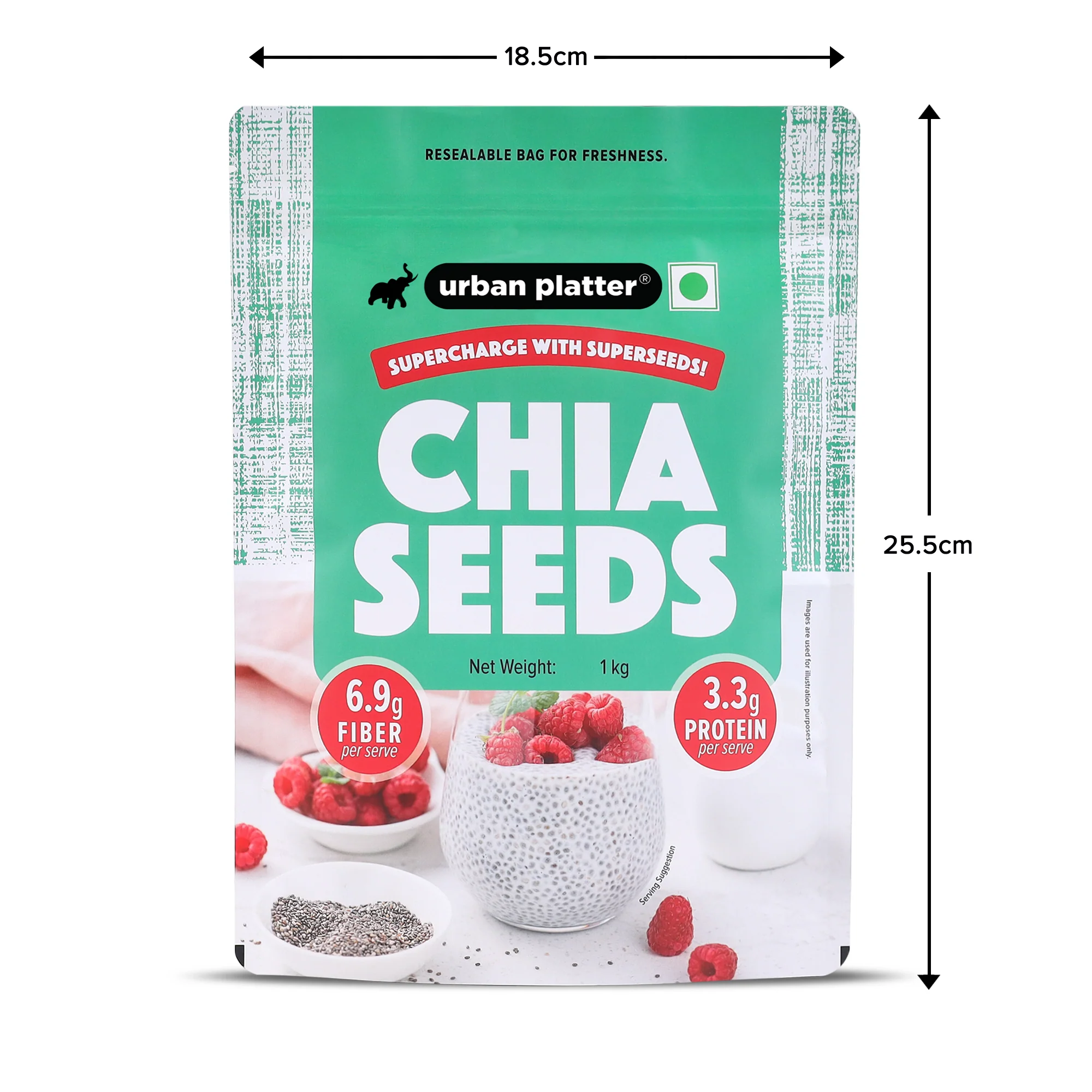 Black Chia Seeds, 1kg (Rich in Omega-3 | Fibre & Protein | Superfood) - Image 3