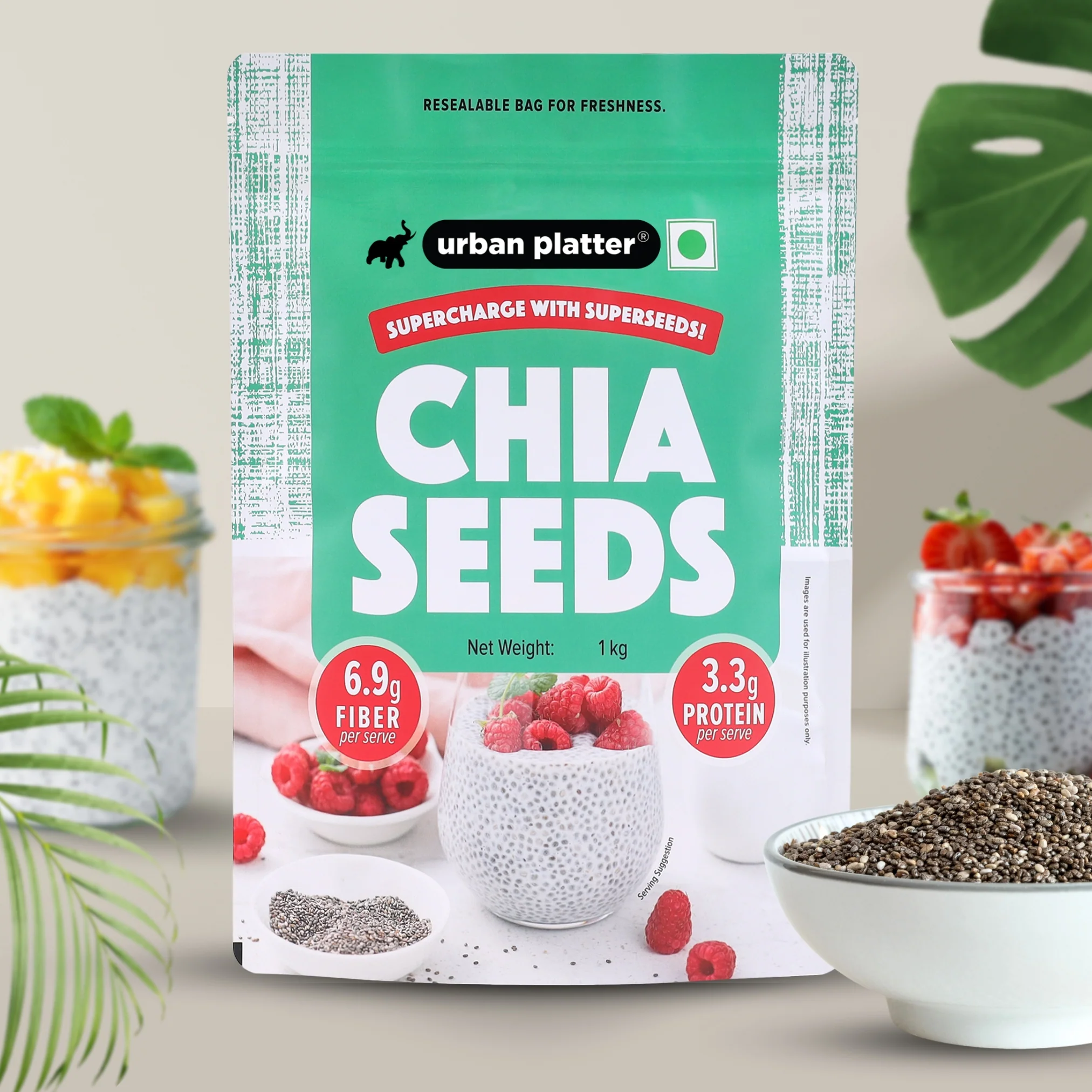 Black Chia Seeds, 1kg (Rich in Omega-3 | Fibre & Protein | Superfood) - Image 8