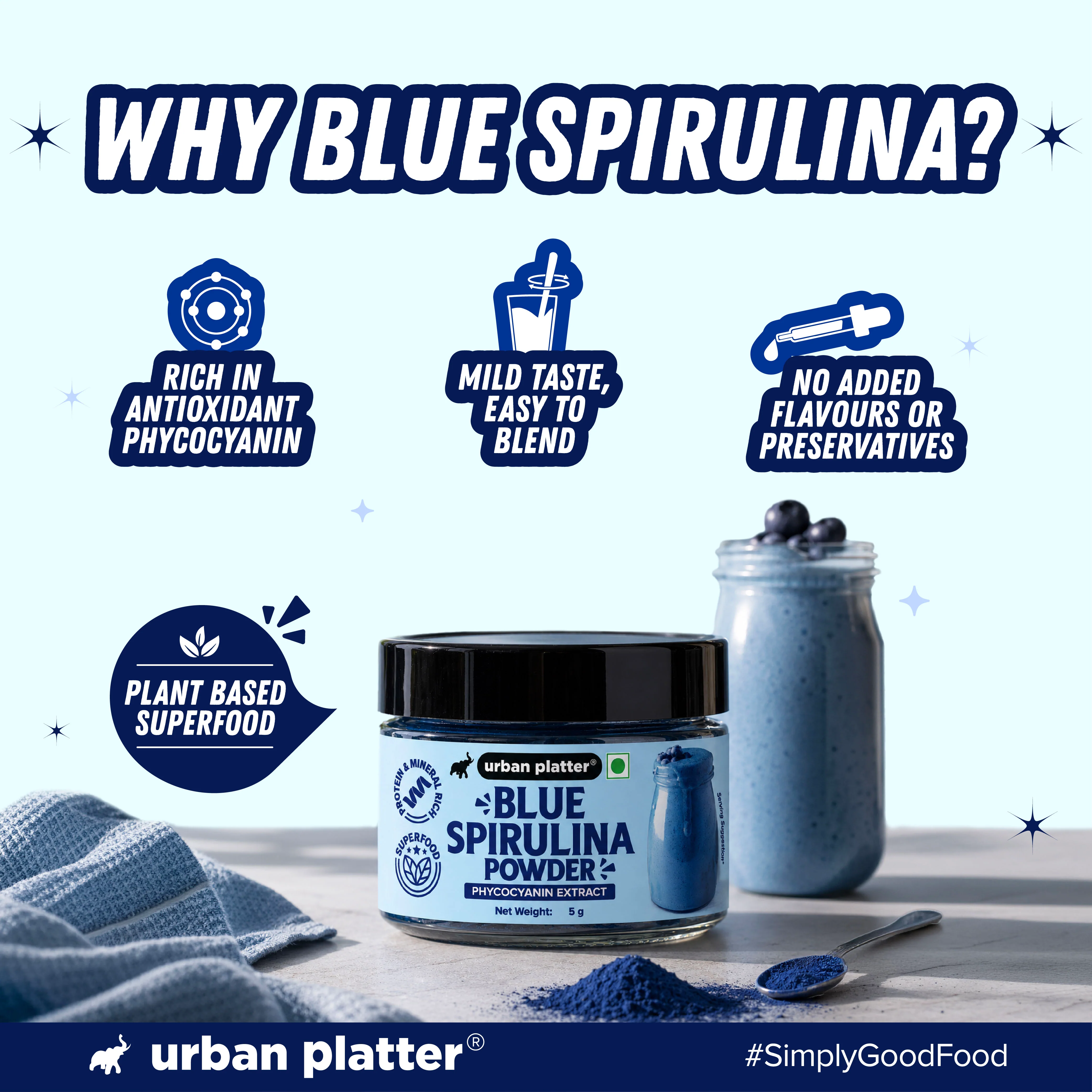 Blue Spirulina Powder, 5g [Phycocyanin Extract] - Image 5