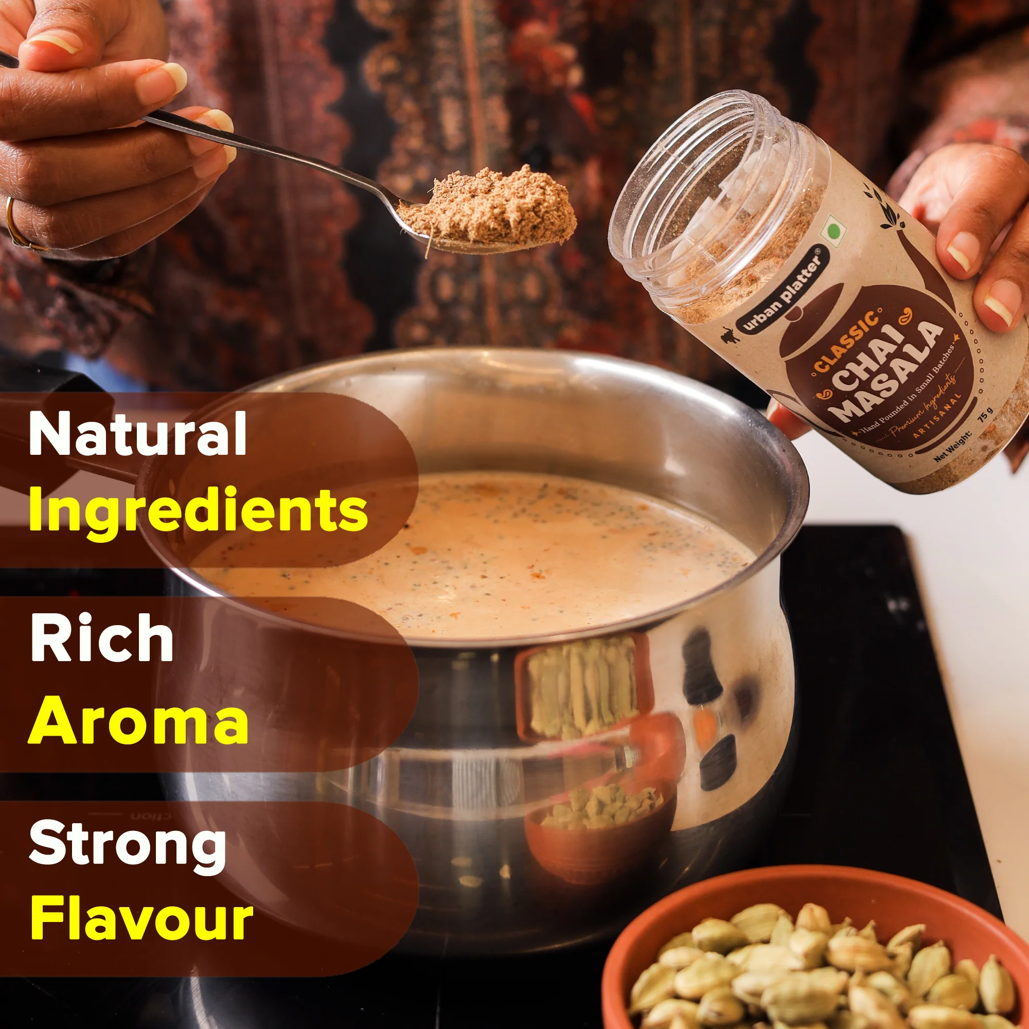 Classic Chai Masala, 75g (Artisanal Tea Spice | Hand Pounded | Strong Aroma & Flavour) - Image 7
