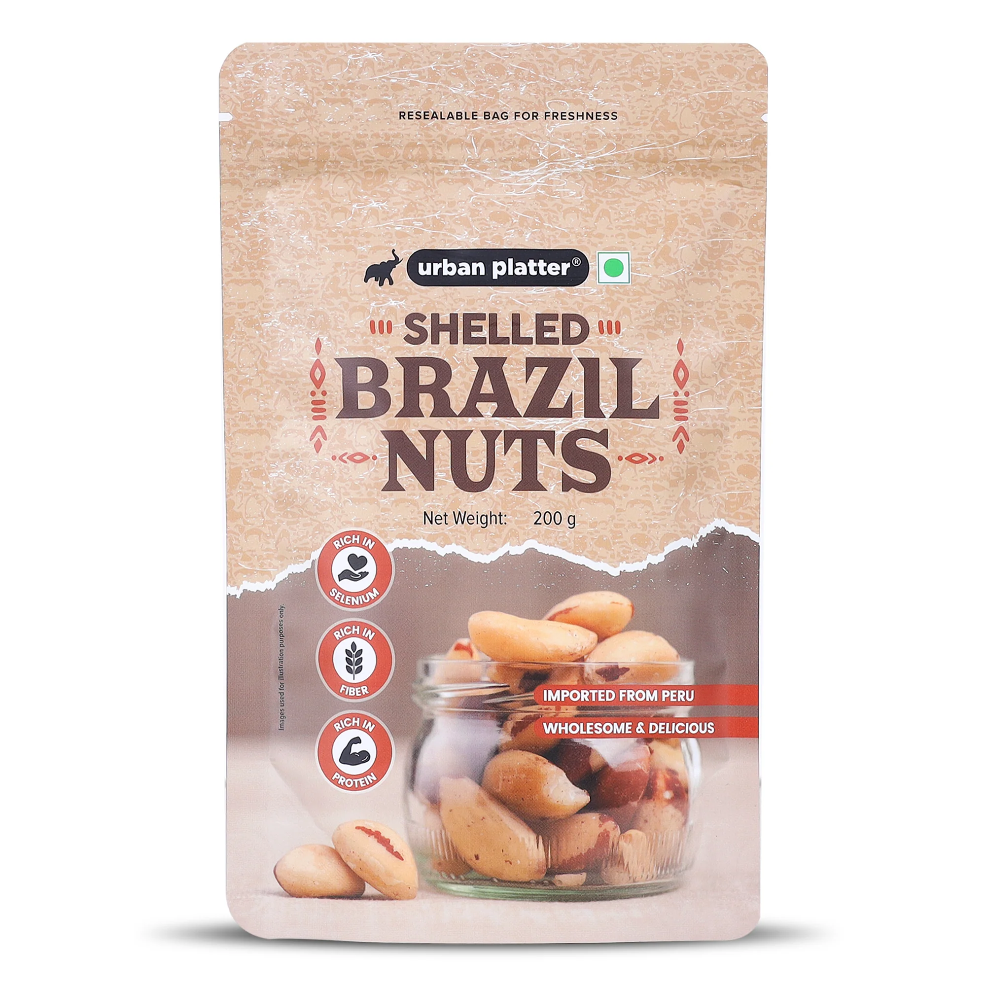 Brazil Nuts, 200g (Rich in Selenium, Superfood, Have 1 Daily, Product of Peru)