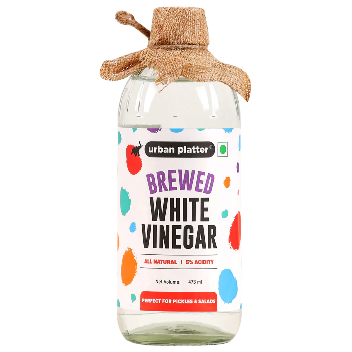 Brewed White Vinegar, 473ml (5% Acidity | Naturally Fermented | Non Synthetic)