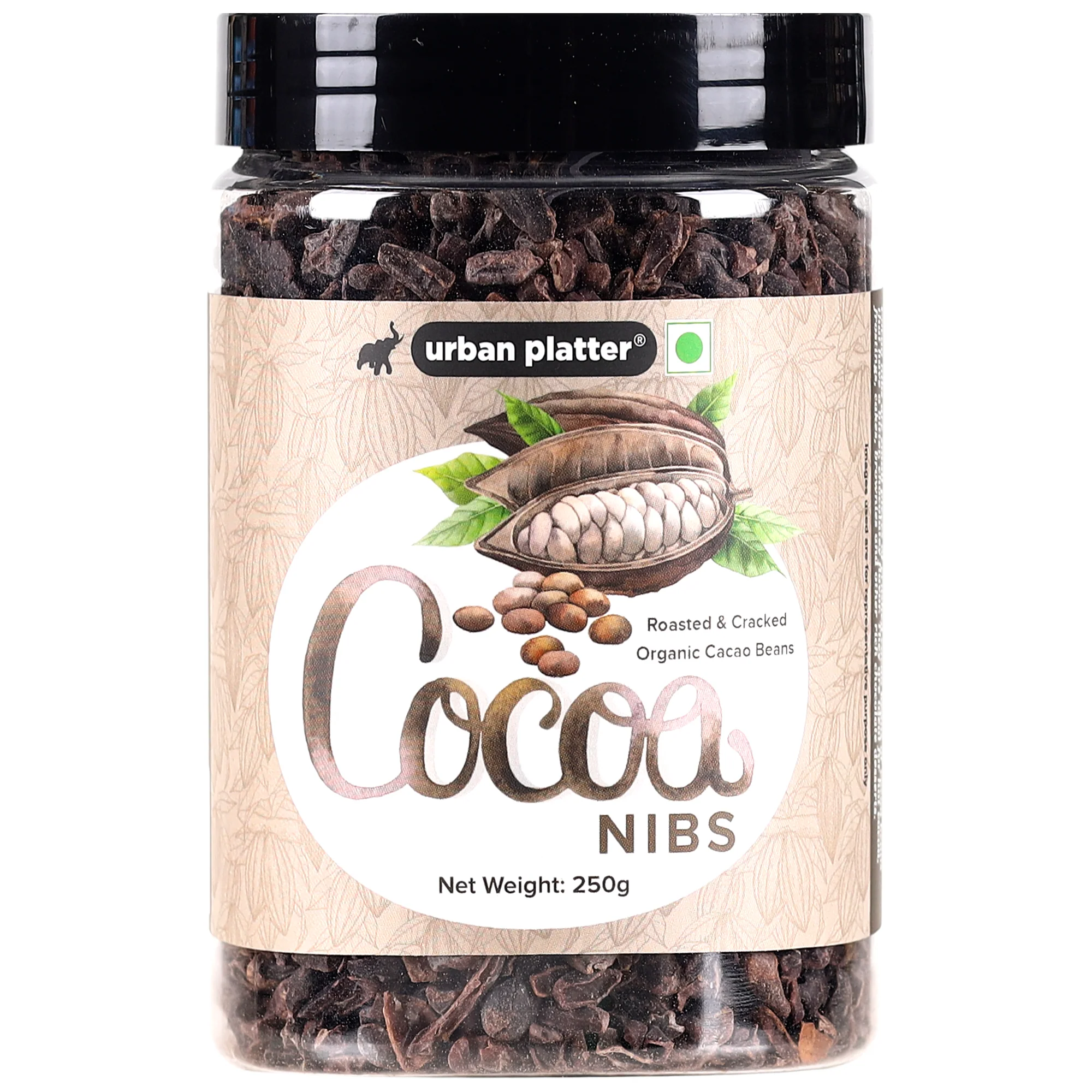 Cacao Nibs, 250g (Roasted & Cracked | Unsweetened | 100% Cacao Bean Bits | Aromatic & Crunchy | Antioxidant-Rich Superfood | Product of South India)