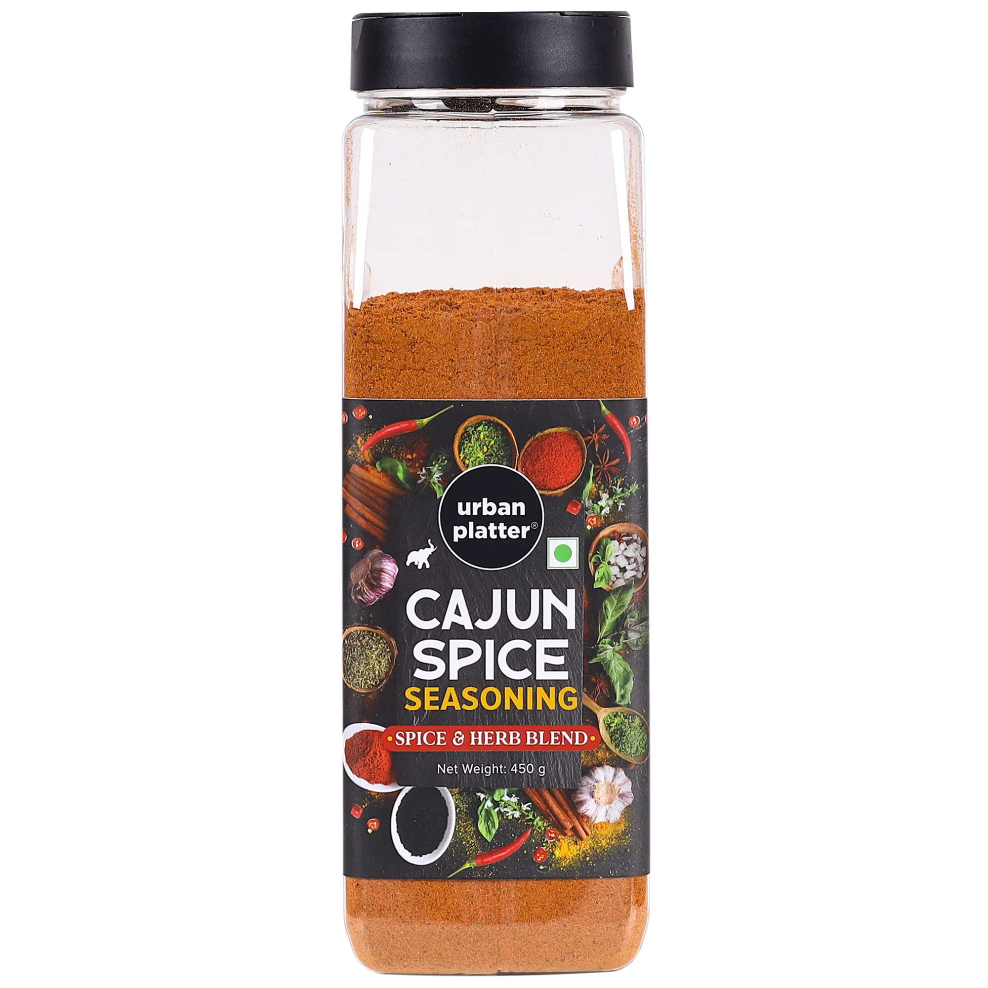 Cajun Spice Seasoning Shaker Jar, 450g [Premium Quality, Perfect for Fries, Appetizers, Proteins and more | Spicy & Herby]
