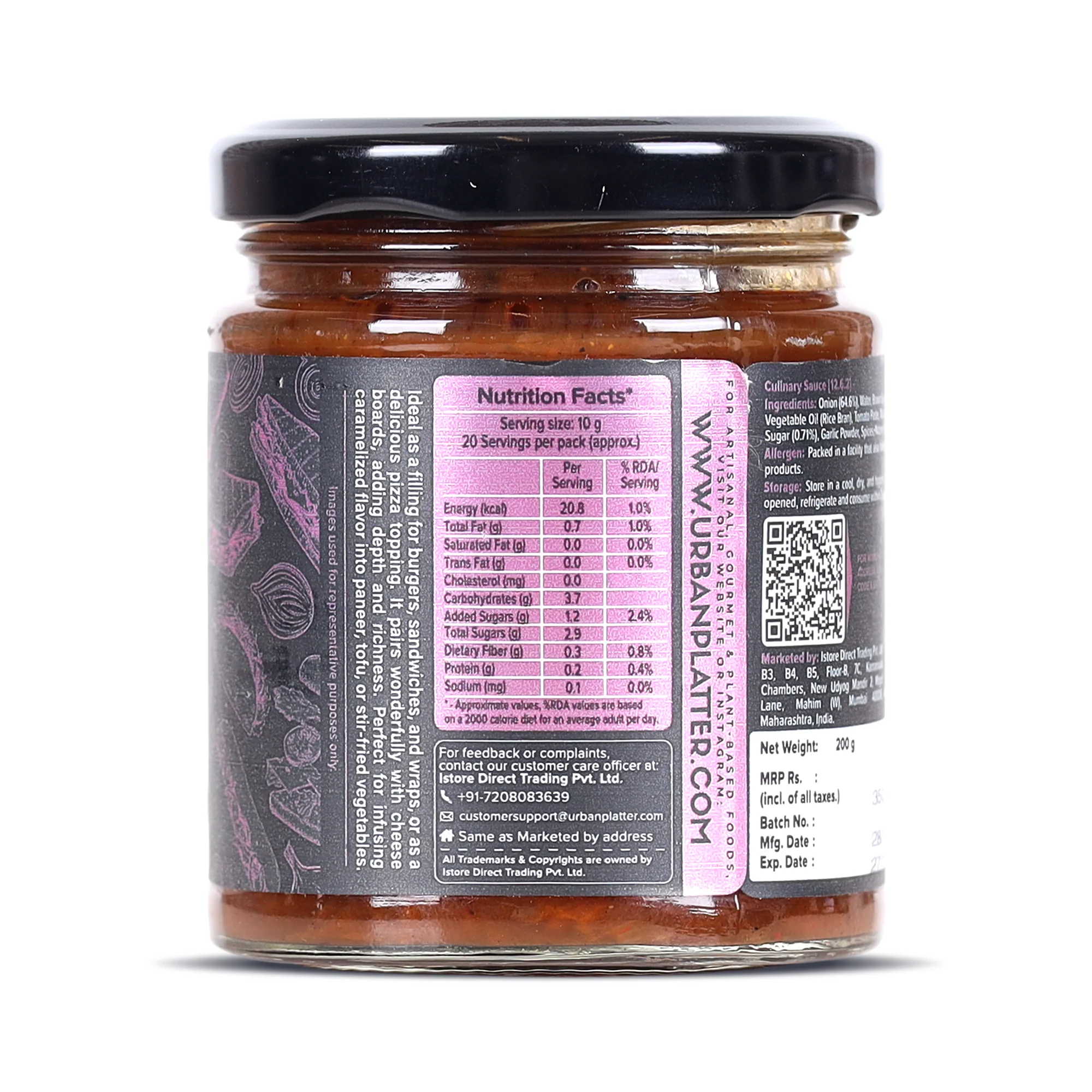 Caramelised & Smoked Onion Relish, 200g (Gourmet Spread, Savory-Sweet Flavour, Perfect for Sandwiches, Burgers, Cheese Boards & More) - Image 3