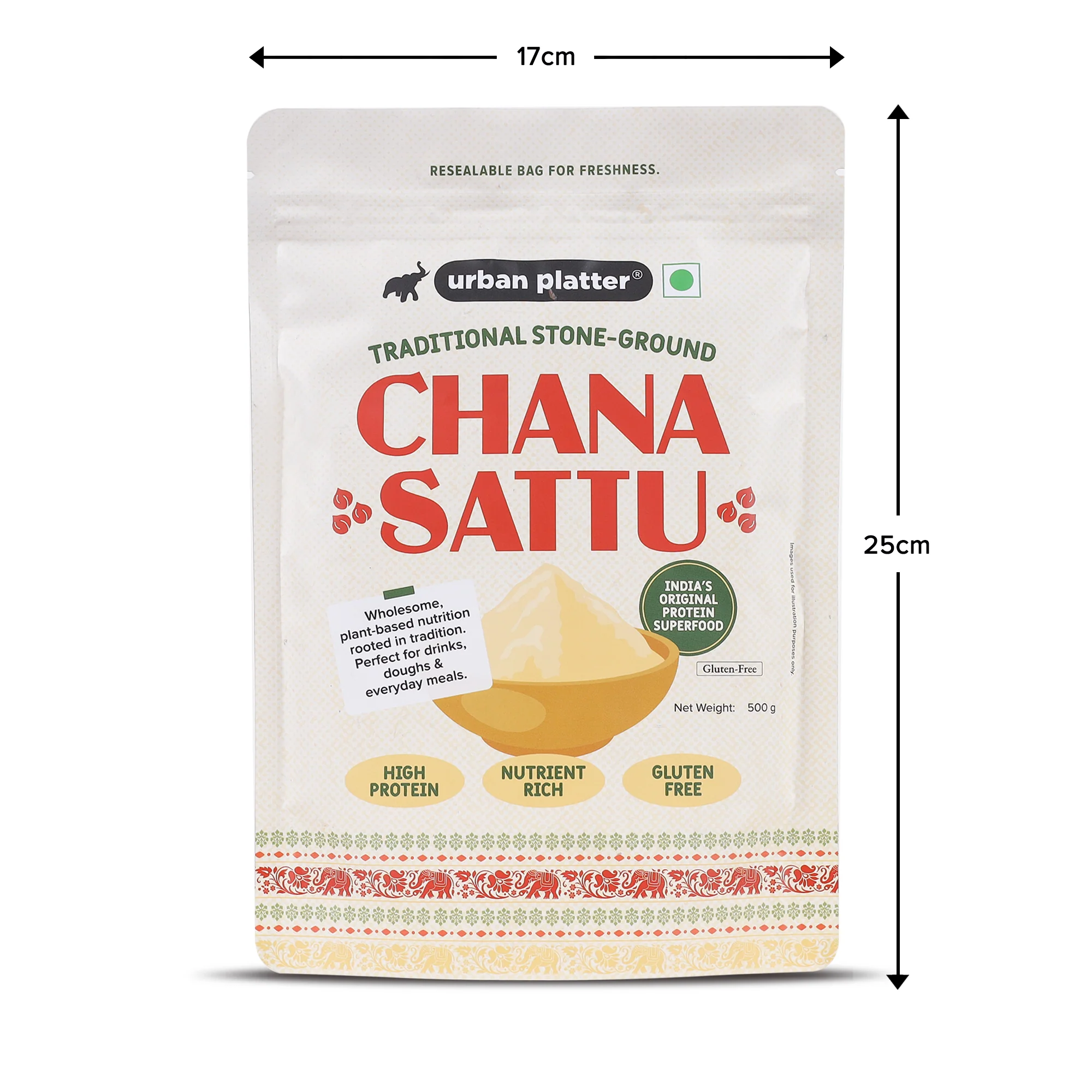 Chana Sattu Powder, 500g (Traditional Roasted Gram Flour, Rich in Protein, Perfect for Sattu Drink, Gluten-free) - Image 6