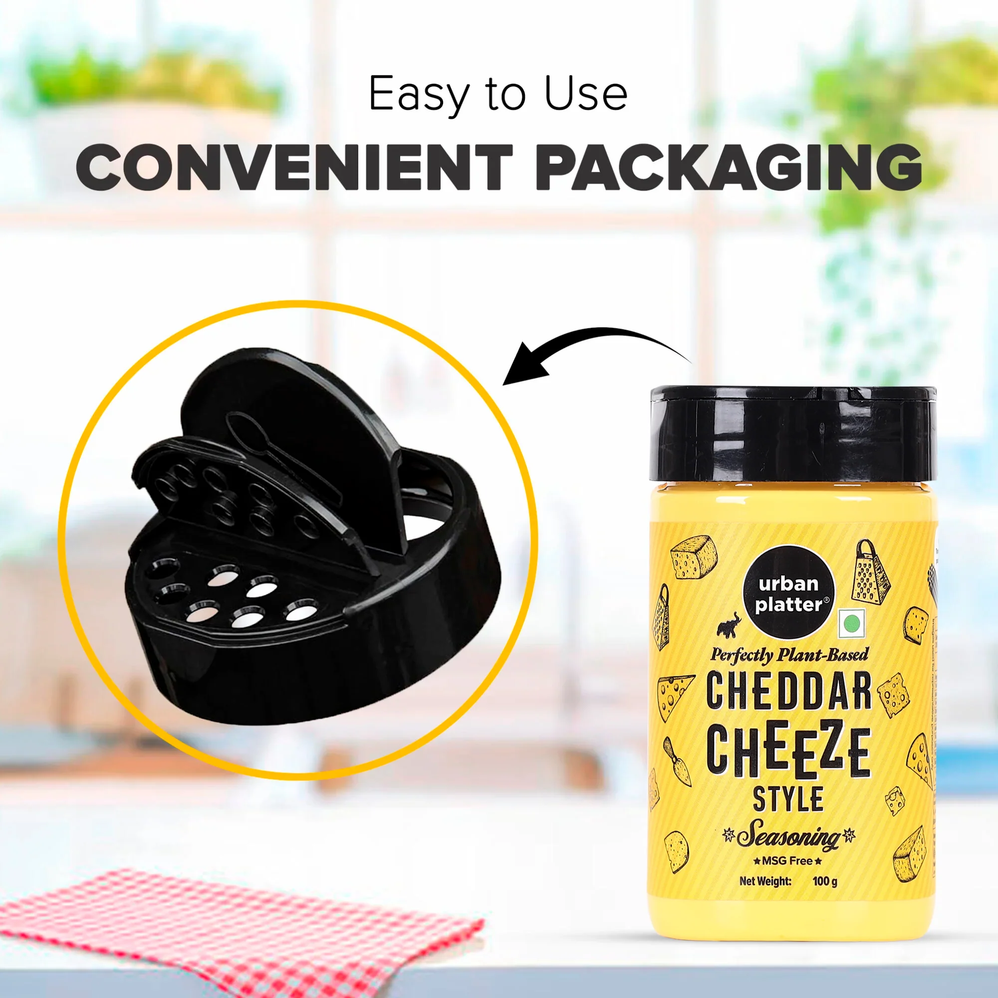 Cheddar Cheese Style Seasoning, 100g (Perfectly Plant-based | Ideal for Pop Corn, Fries, Pasta, and more) - Image 4