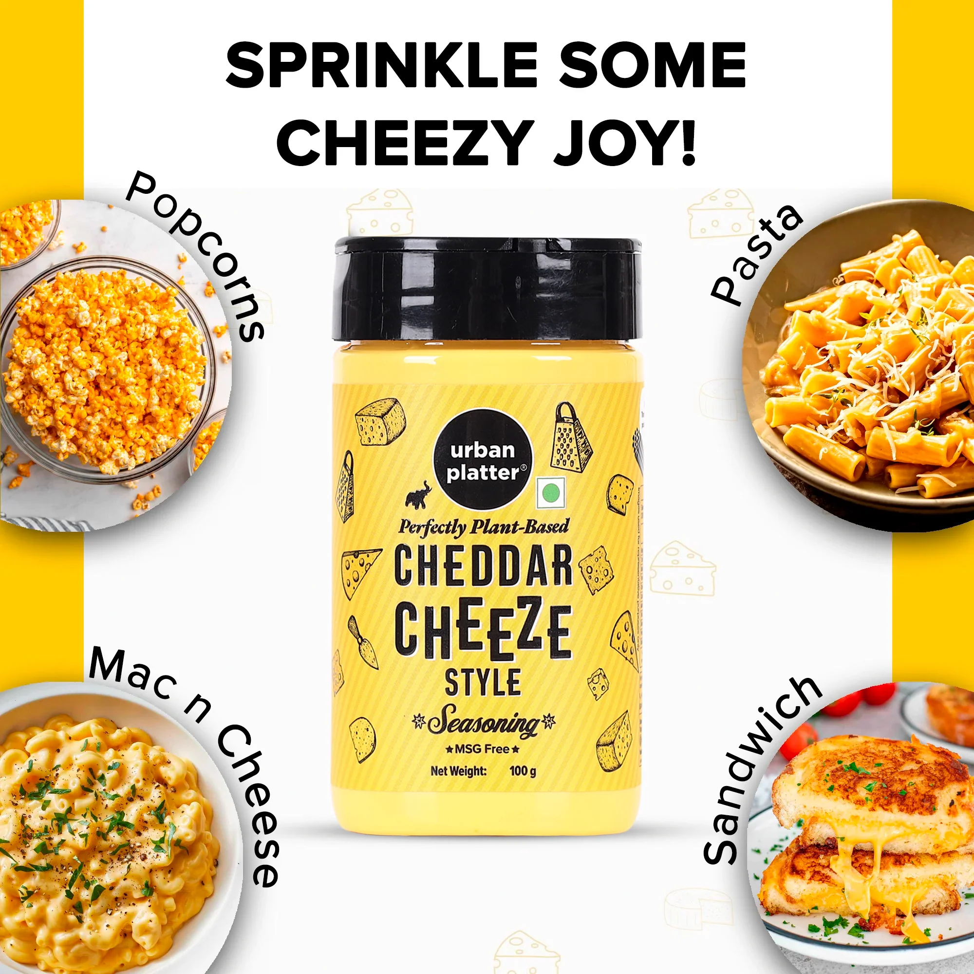 Cheddar Cheese Style Seasoning, 100g (Perfectly Plant-based | Ideal for Pop Corn, Fries, Pasta, and more) - Image 5