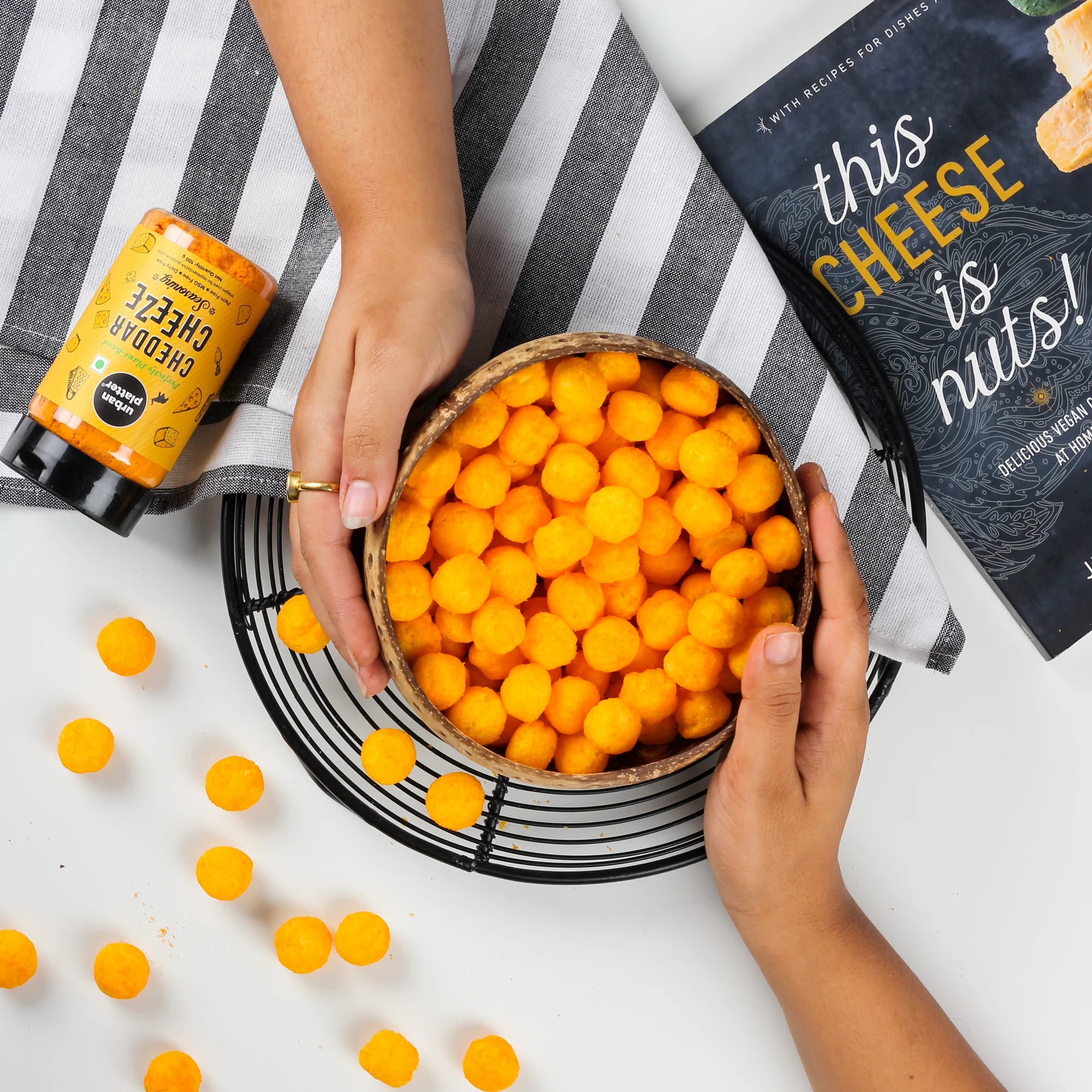 Cheese Balls, 100g (Cheddar Flavour, Plant-Based Snack) - Image 4