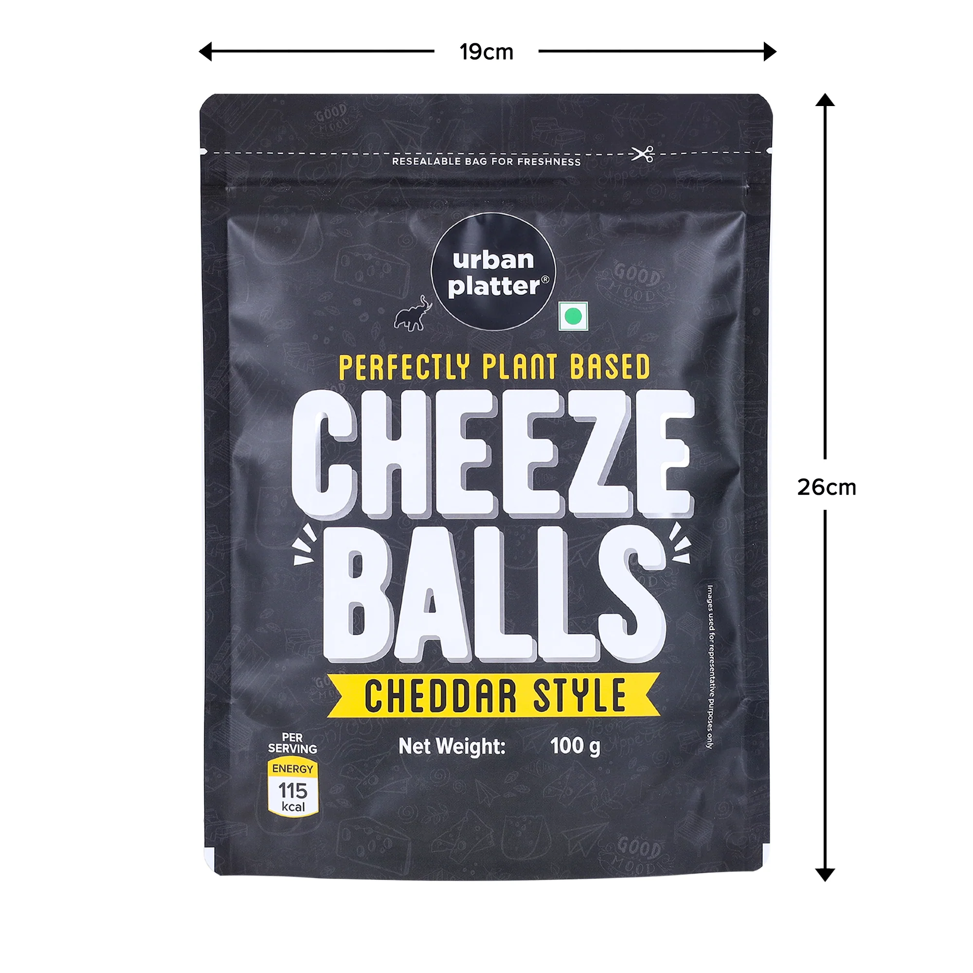 Cheese Balls, 100g (Cheddar Flavour, Plant-Based Snack) - Image 6