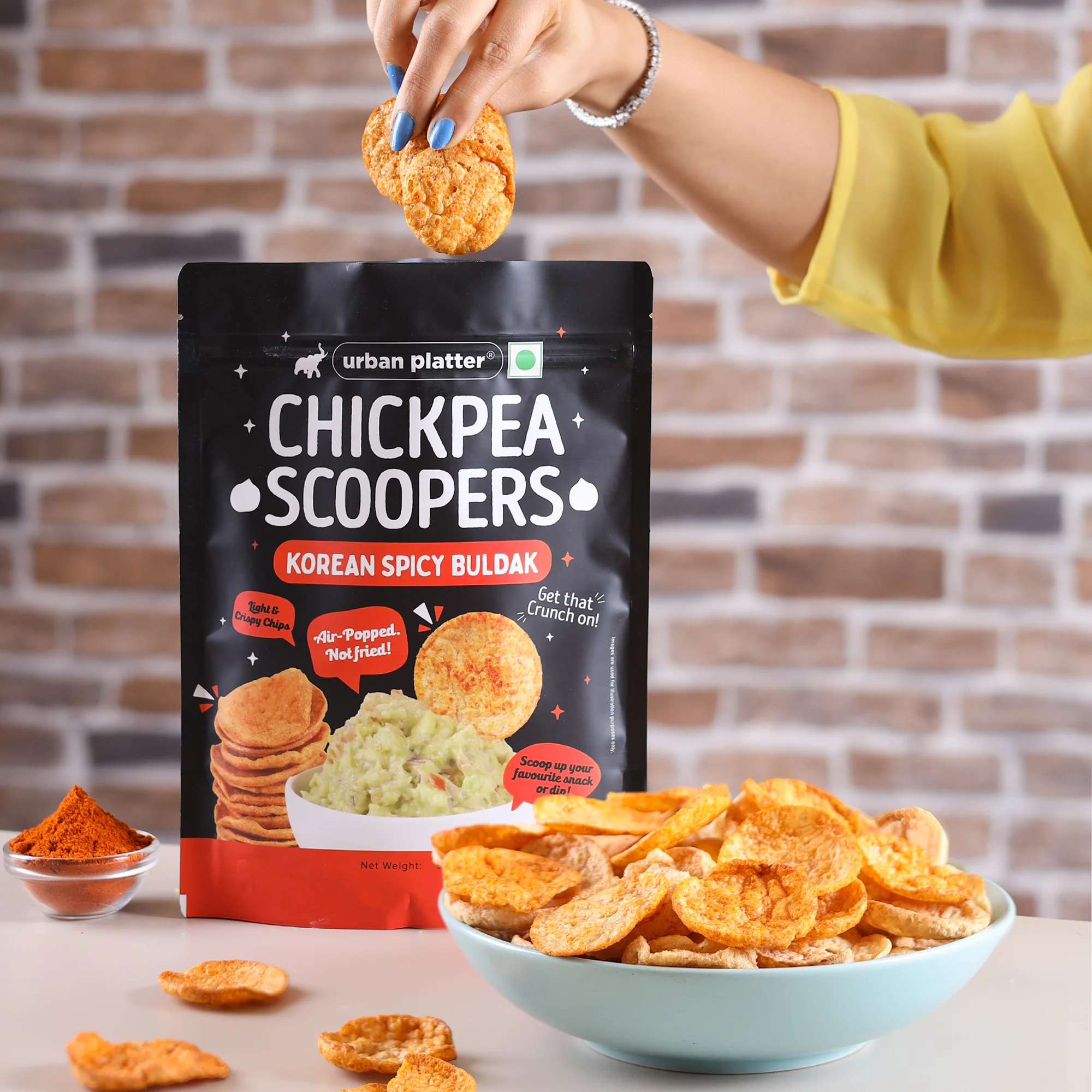 Chickpea Scoopers - Korean Buldak, 50g (Popped Chickpea Chips | Korean-Style Spicy Heat | Air Popped) - Image 6