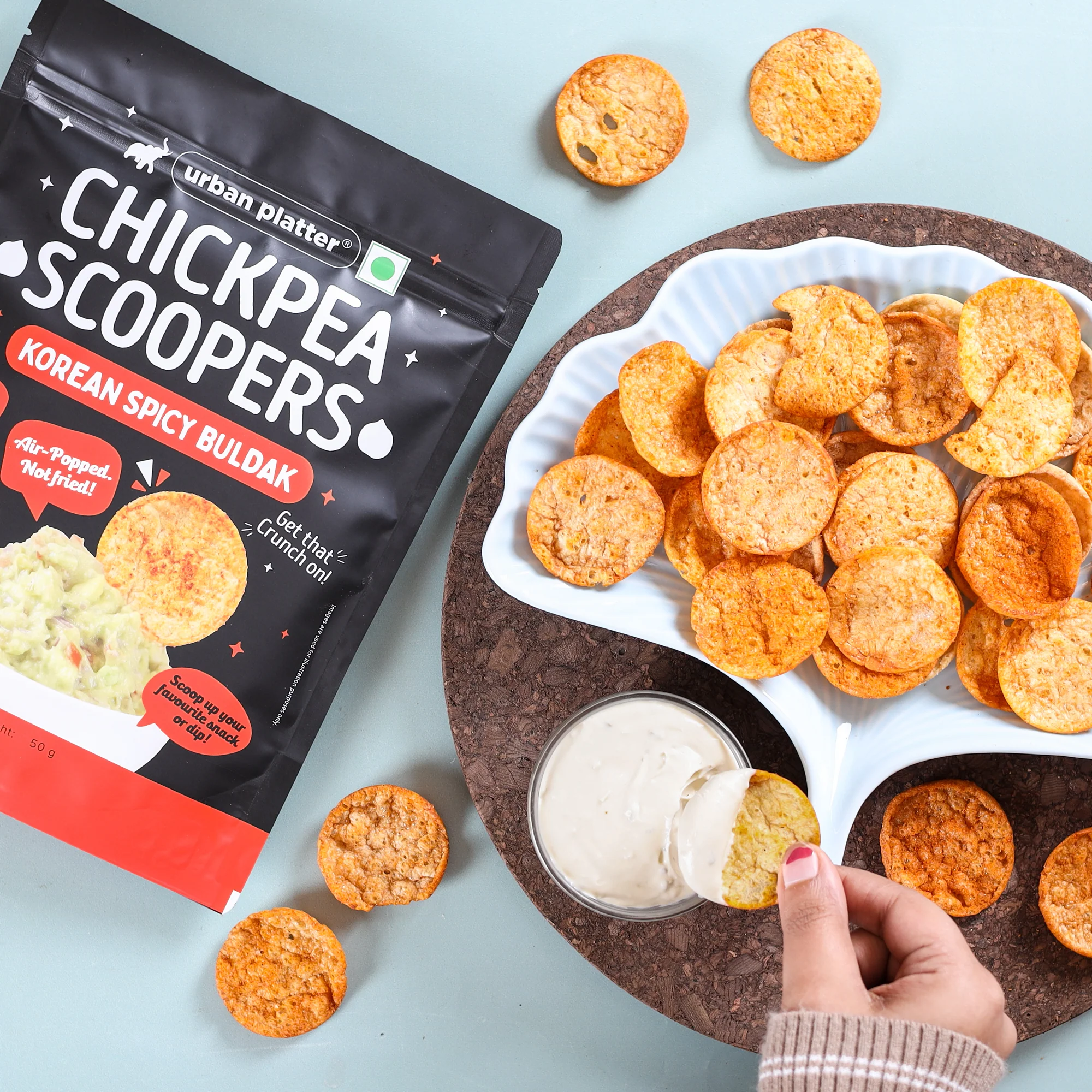Chickpea Scoopers - Korean Buldak, 50g (Popped Chickpea Chips | Korean-Style Spicy Heat | Air Popped) - Image 9