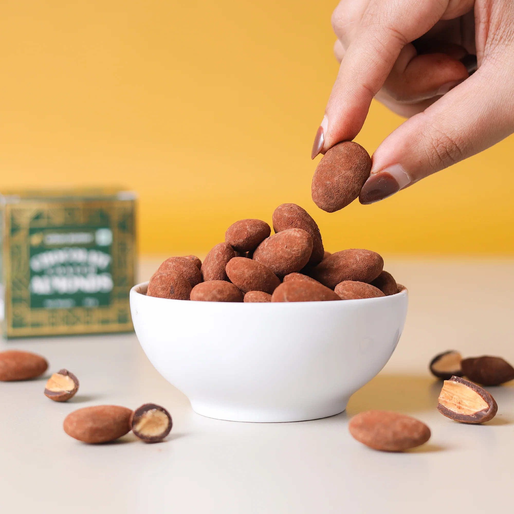 Chocolate Coated Almonds, 50g (58% Belgian Dark Chocolate | Handcrafted & Artisanal | Perfectly Plant-Based) - Image 5