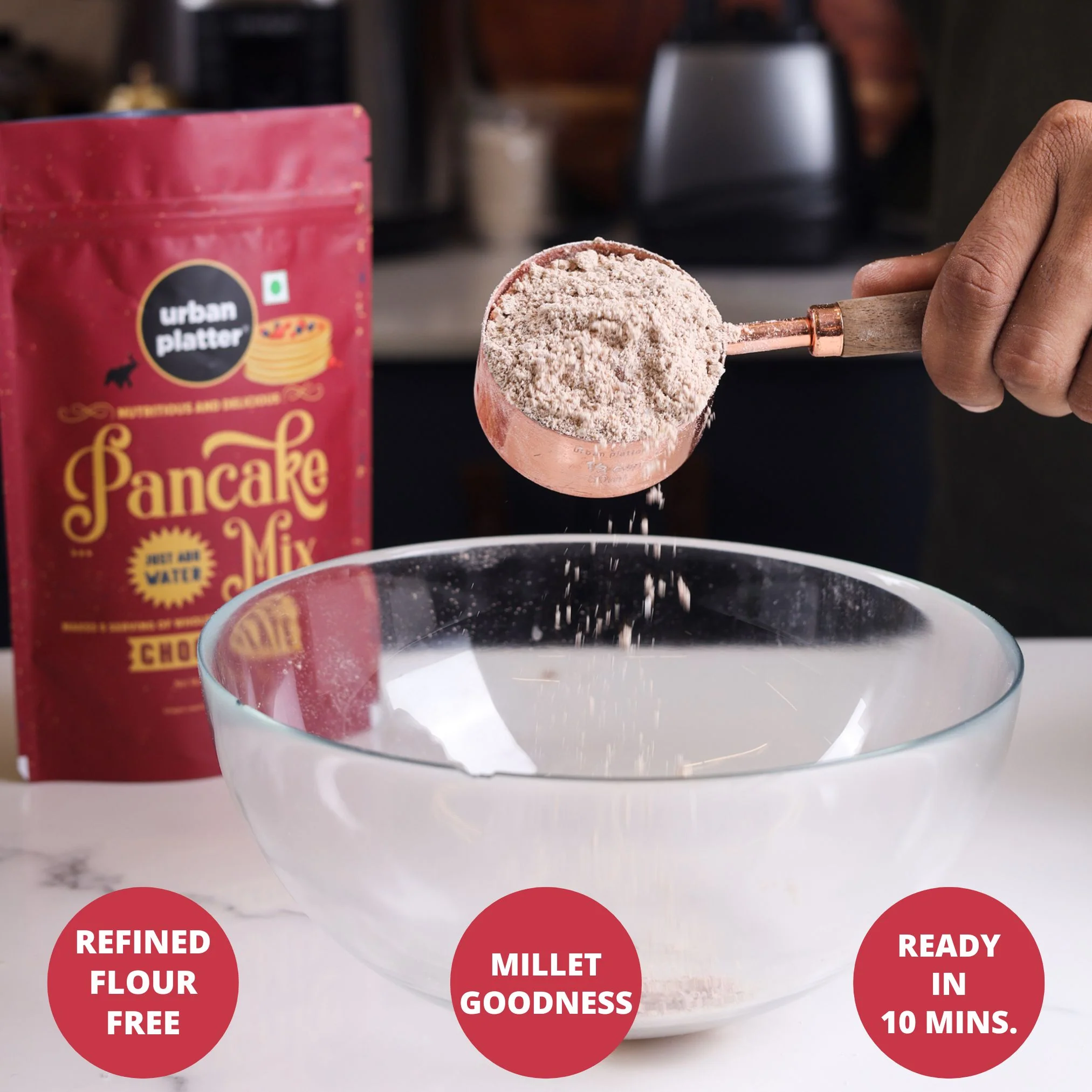 Chocolate Pancake Mix, 300g (Refined Flour free | Instant Mix | Breakfast Essential) - Image 3