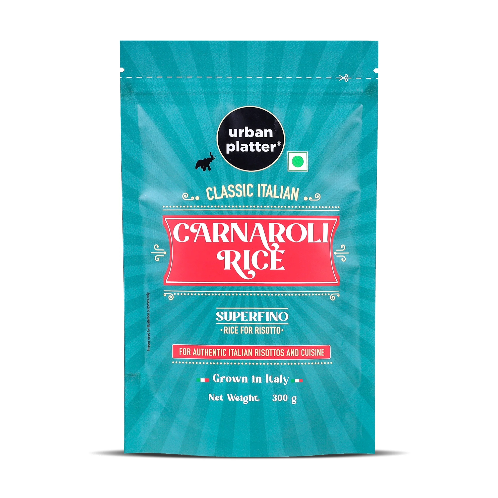 Classic Italian Carnaroli Rice, 300g (Medium Grain Rice | Firm and Starchy | Risotto Rice)