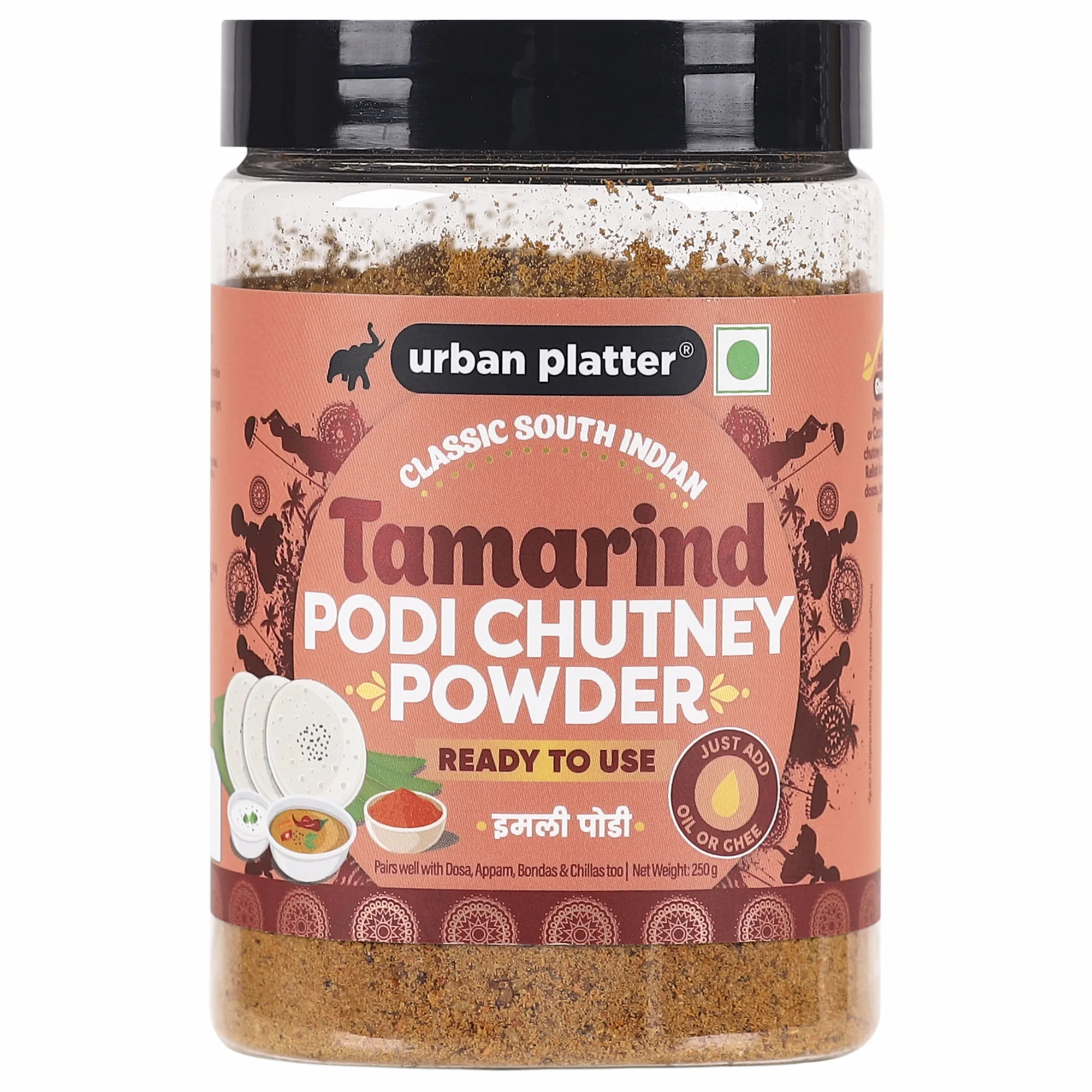 Classic South Indian Tamarind Podi Chutney Powder, 250g (Ready to use, Just add ghee or oil)