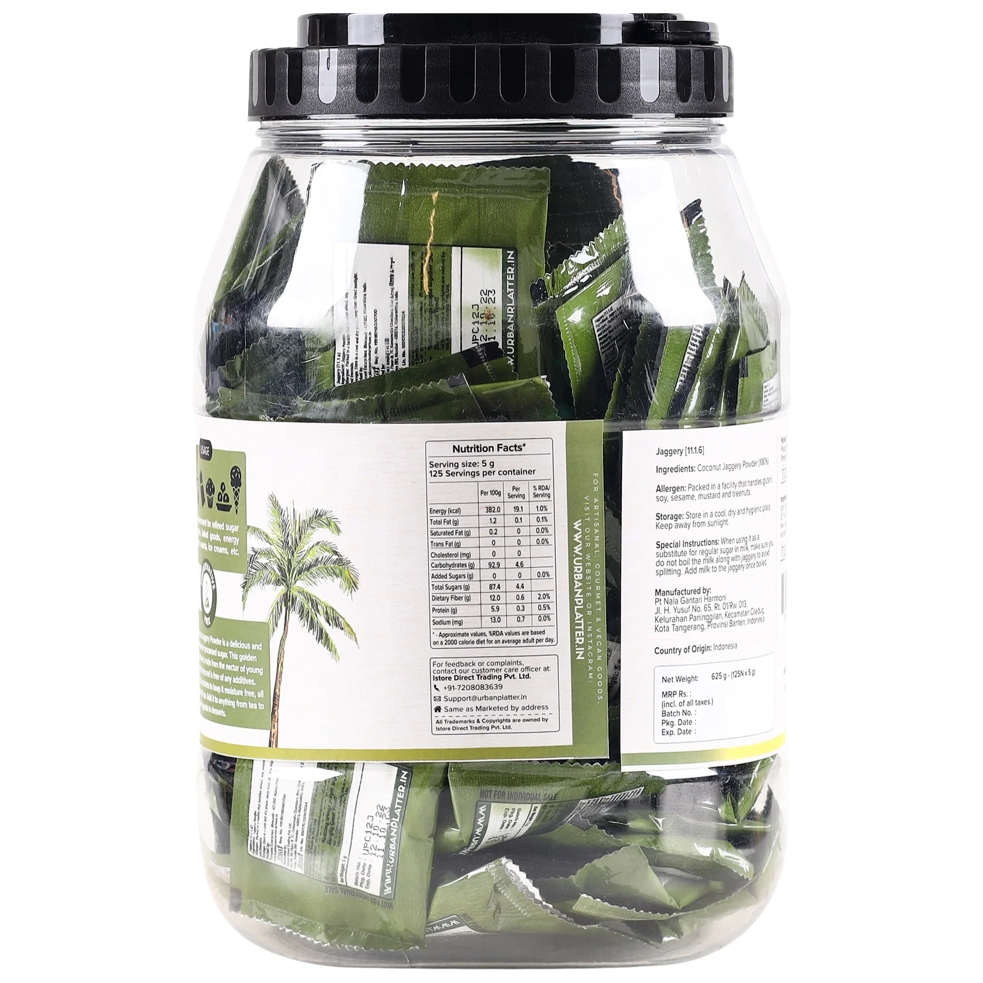 Coconut Sugar Sachets, 625g / 125 x 5g Sachets (Value Pack, Natural Sweetener, Low GI) - Image 3