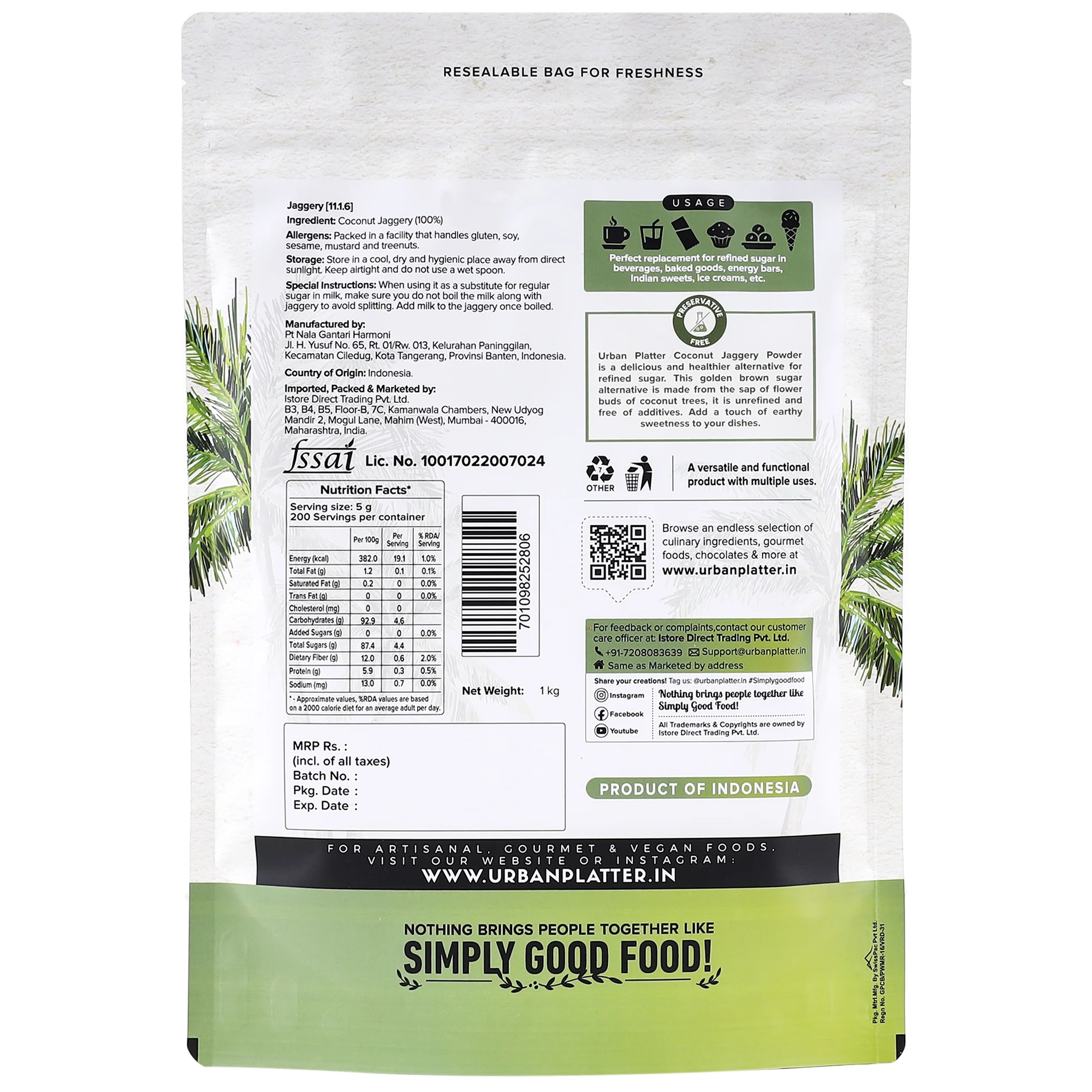 Coconut Sugar, 1kg (Low GI, Natural Sweetener, Refined Sugar Alternative) - Image 2