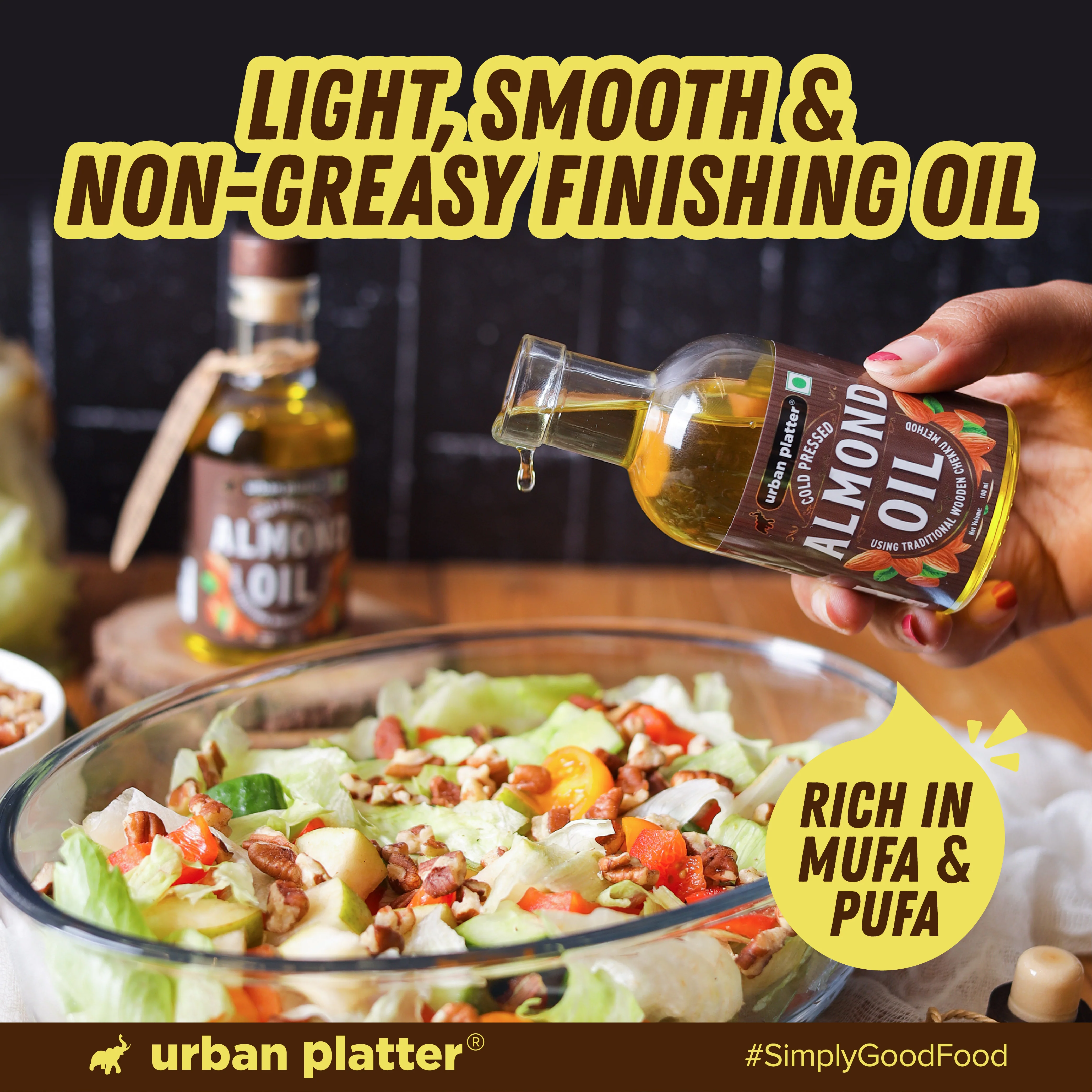 Cold Pressed Almond Oil, 100ml (Light Nutty Finishing Oil for Salads, Drizzling, Gourmet Baking & Natural Hair/Skin Nourishment, Supports Skin Elasticity) - Image 6