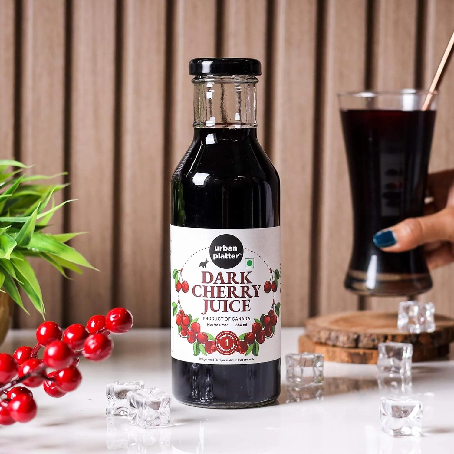 Pure Canadian Dark Cherry Juice, 350ml (Unsweetened | Supports Sleep, Recovery, Joint Health | Antioxidant Powerhouse | Preservative-Free) - Image 3