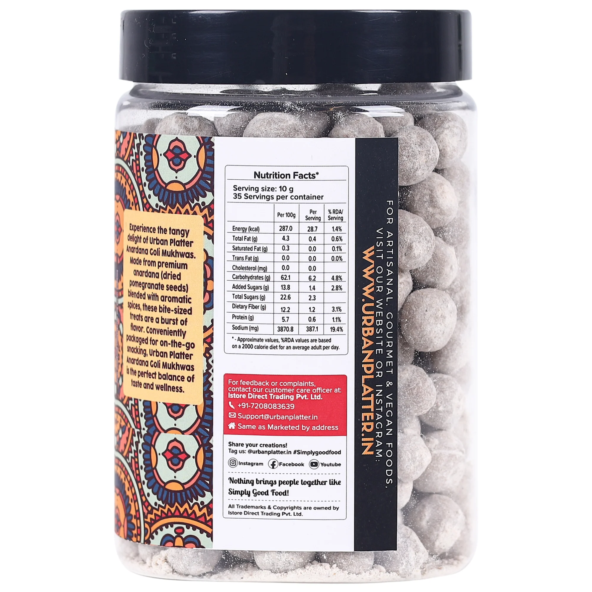 Digestive Anardana Goli Mukhwas, 350g [Mouth Freshener, Digestive, After-Meal Snack] - Image 3