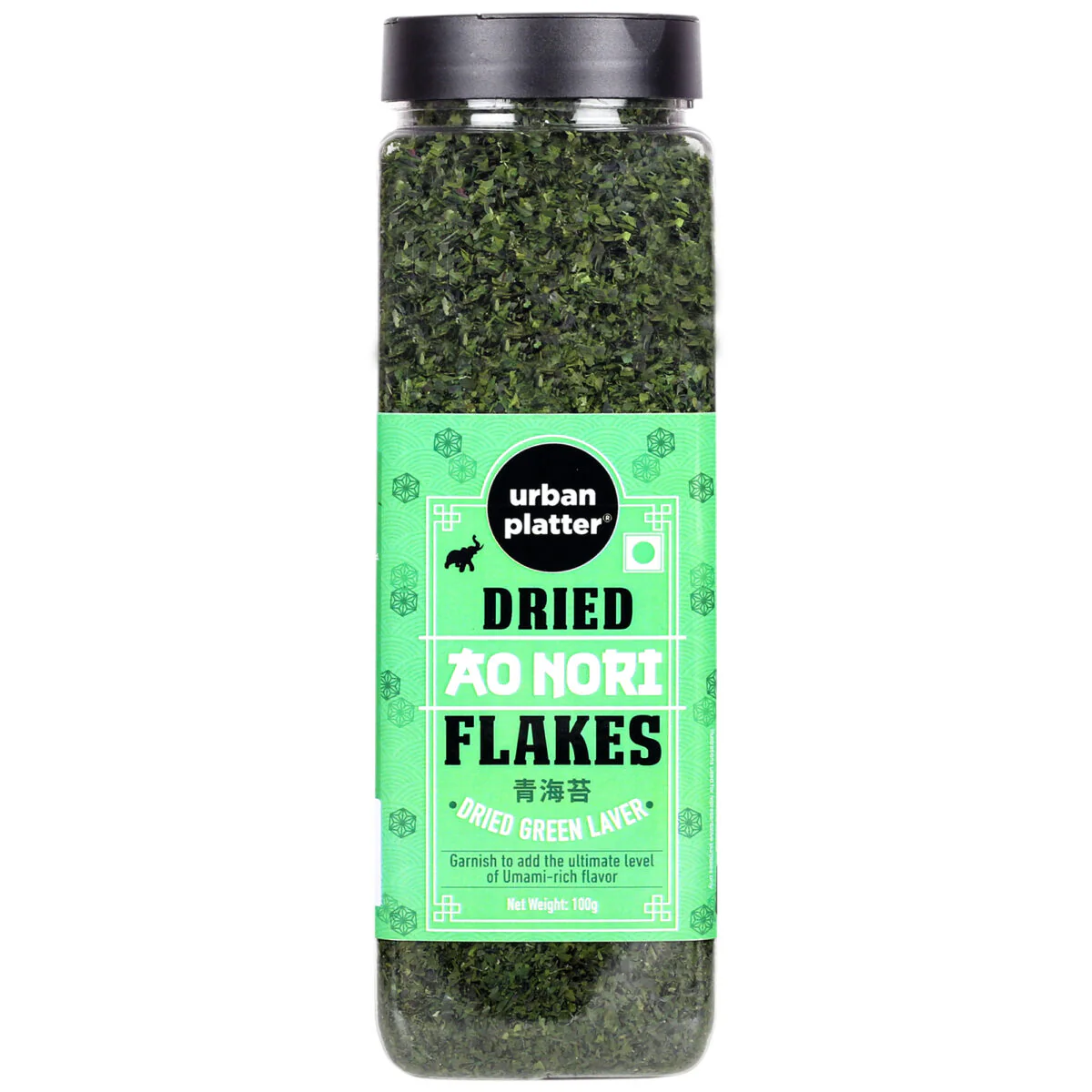 Dried Aonori Flakes, 100g (Dried Green Laver, Umami Enhancer, Nori Flakes, Authentic Japanese Seasoning for Ramen, Okonomiyaki, Yakisoba, Onigiri and Udon)