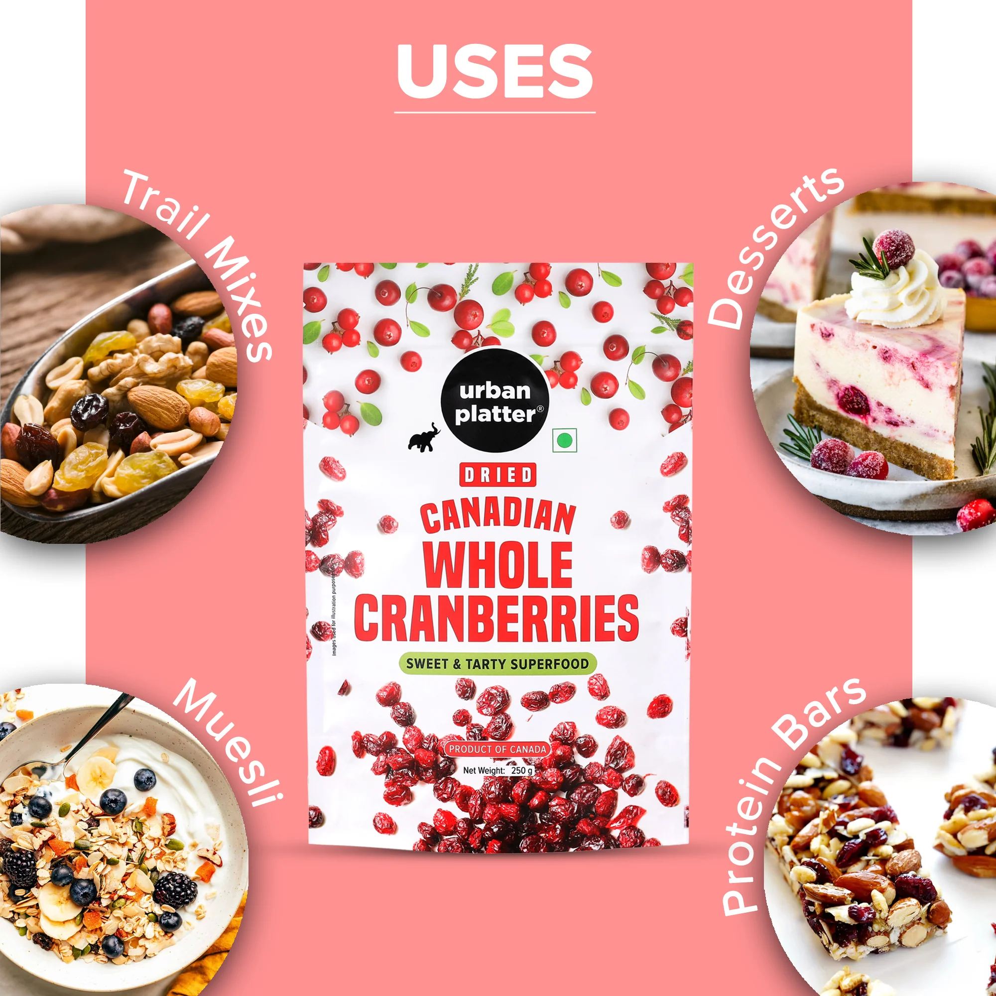 Dried Canadian Whole Cranberry, 250g (Dried Fruit Berries | Snack Pack | Sweet & Tarty) - Image 5