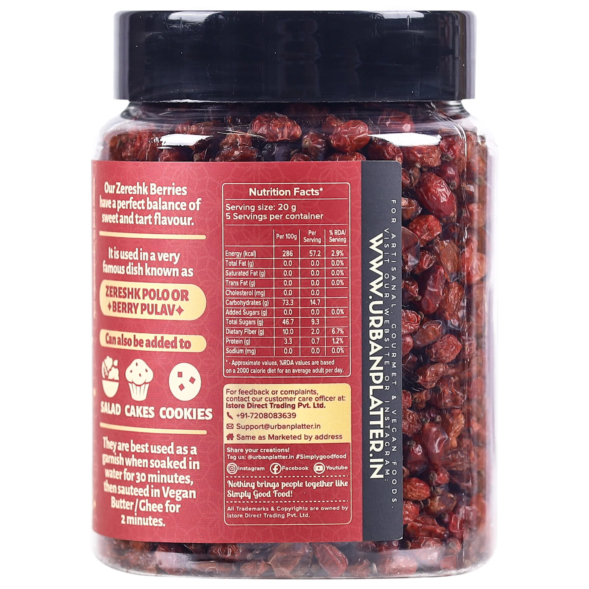 Dried Persian Zereshk Berries, 100g (Tart and Rich Barberries, Perfect for Berry Pulao, Parsi Dishes, Zarishk Polow, Rich in Vitamin C) - Image 3