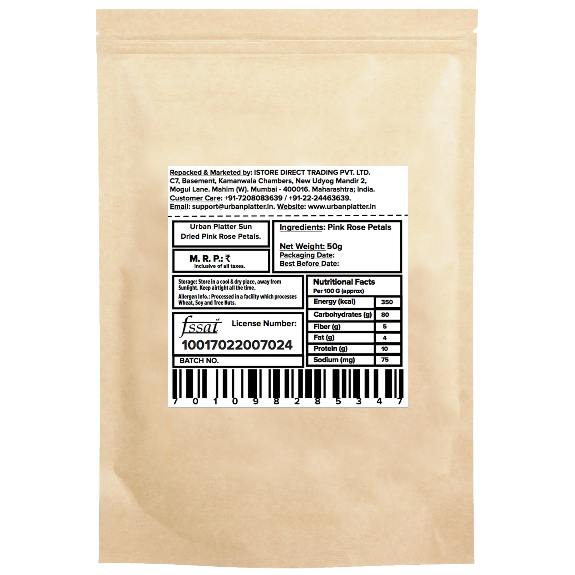 Dried Pink Rose Petals, 50g [Edible Flower Petals] - Image 2