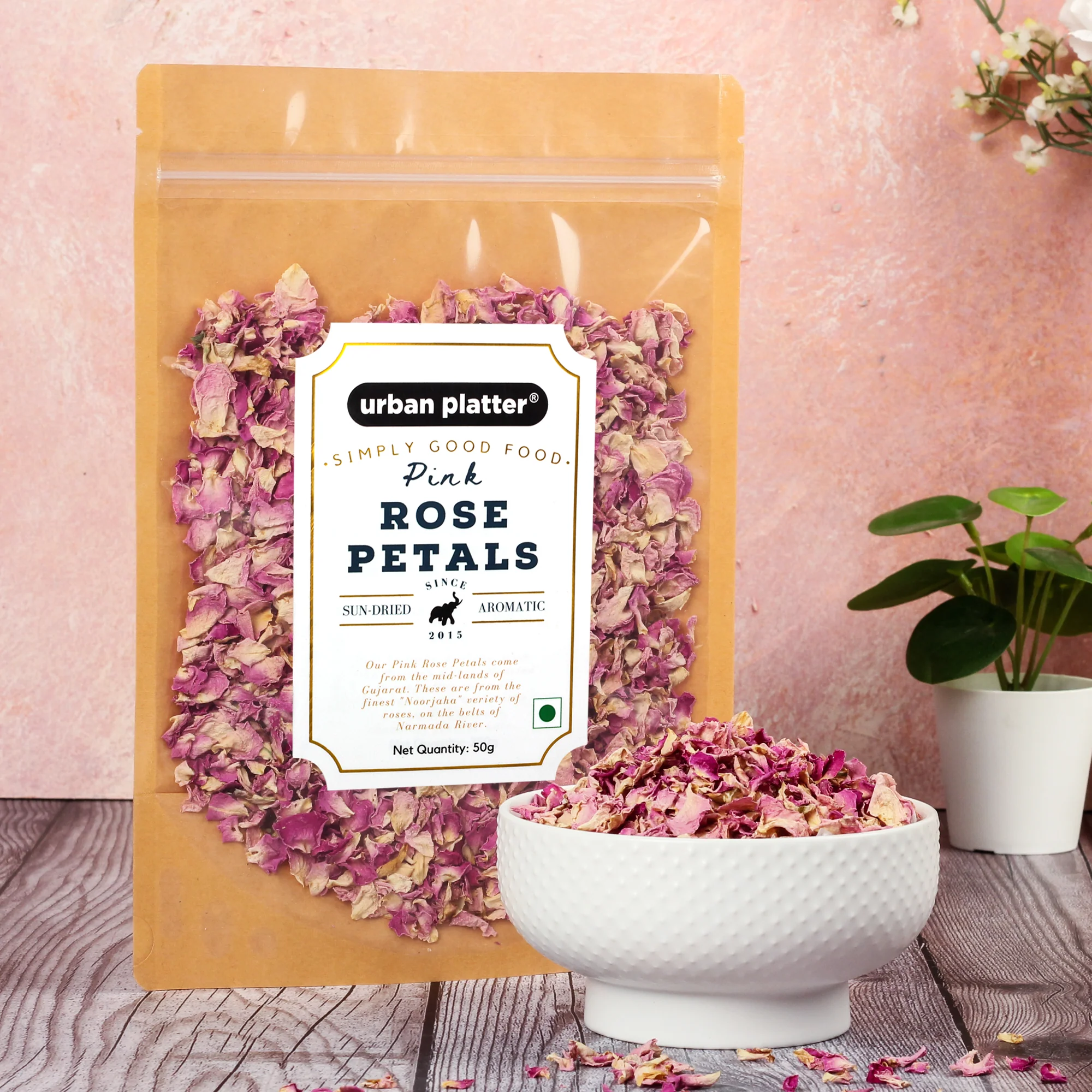 Dried Pink Rose Petals, 50g [Edible Flower Petals] - Image 4