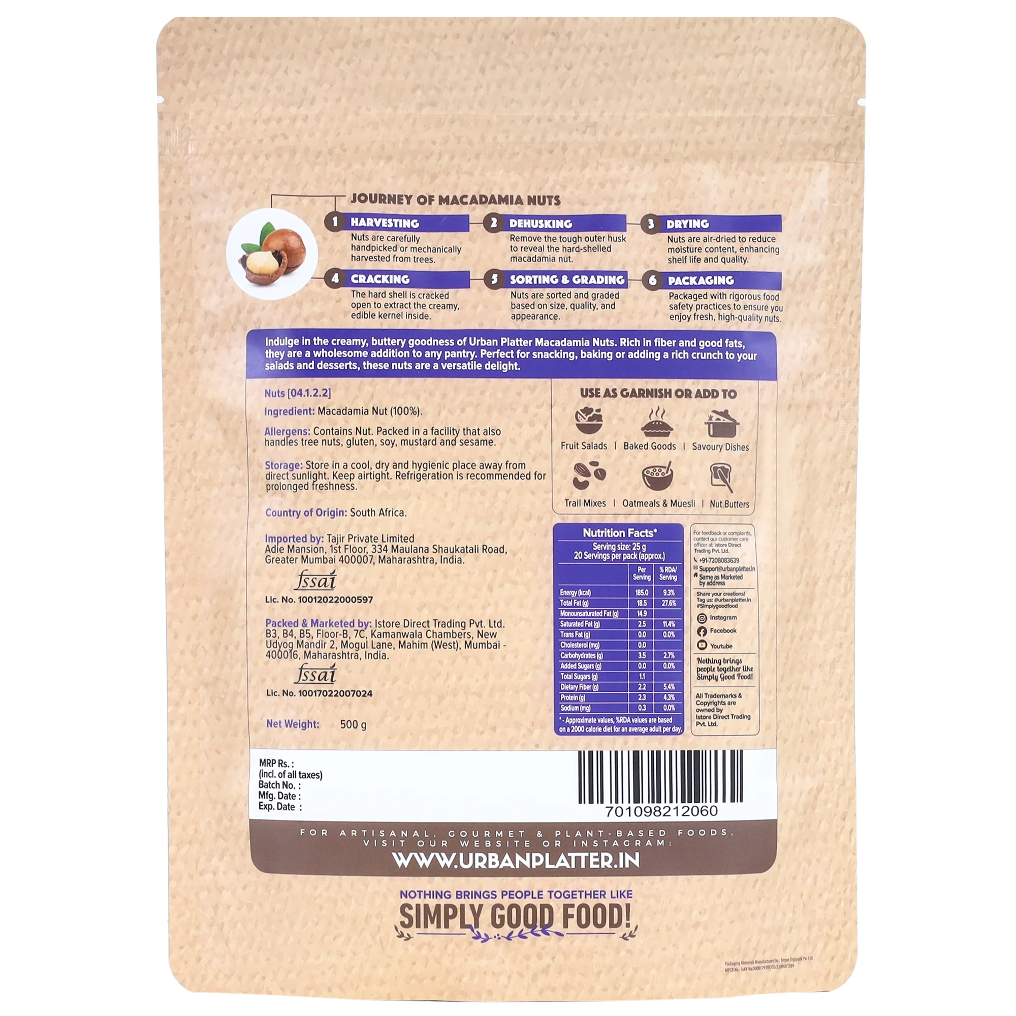 Bold and Exotic Macadamia Nuts, 1kg (Grade A | Crunchy | Perfect for Snacking) - Image 2