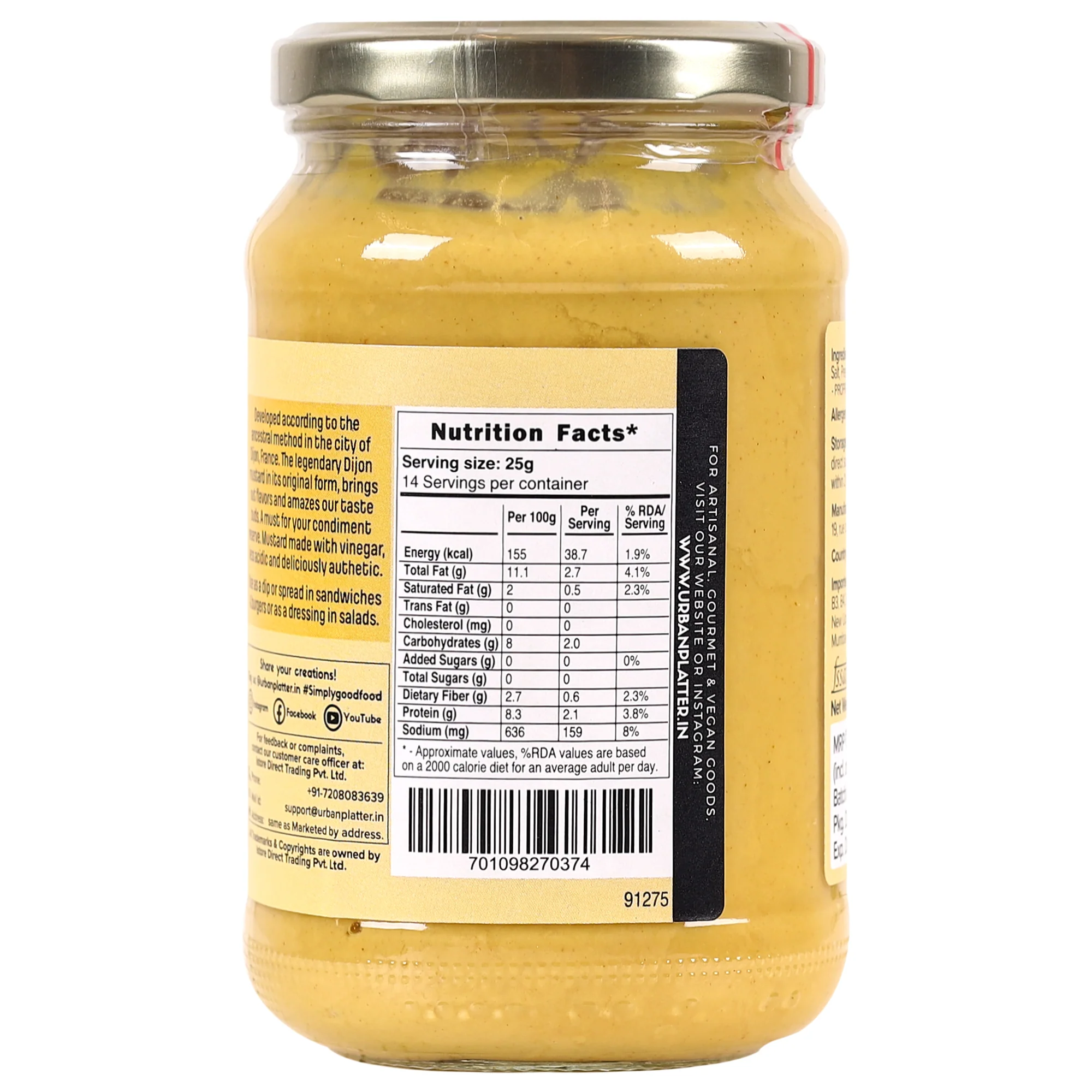 French Dijon Mustard, 350g | Classic Gourmet Mustard Sauce | Perfect for Sandwiches, Salad Dressings & Marinades - Image 3
