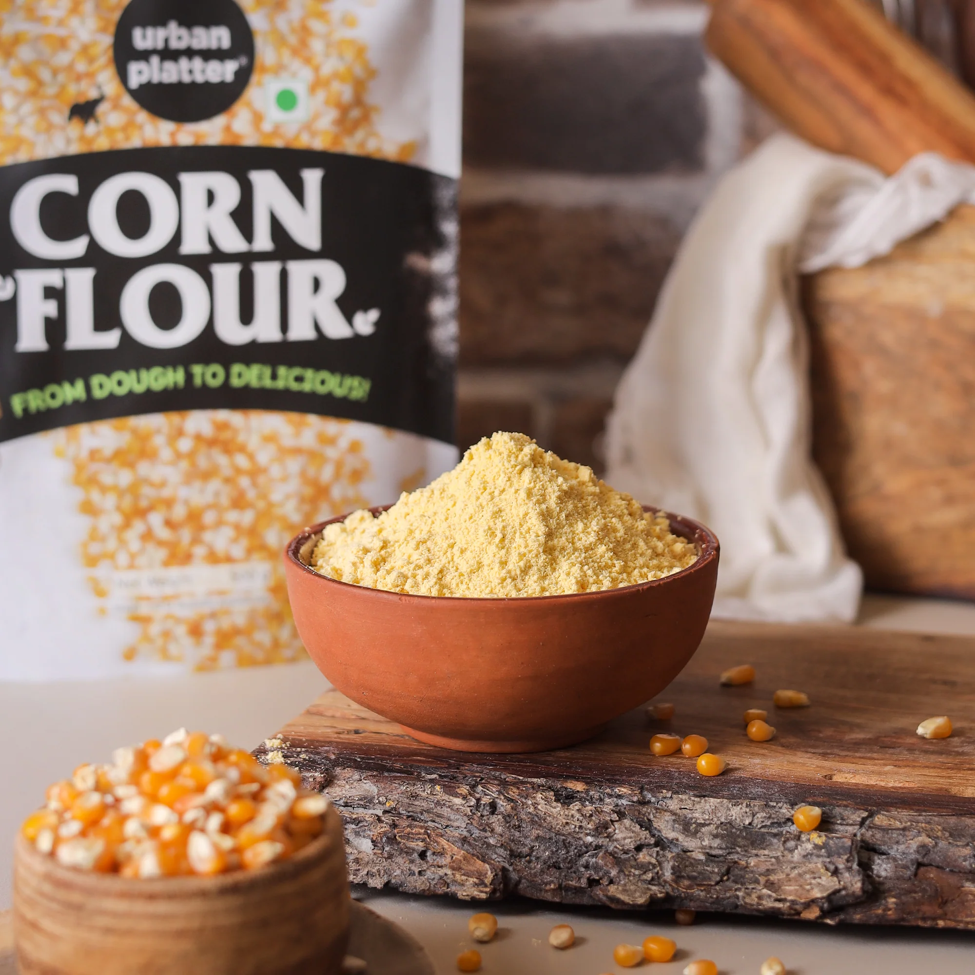 Golden Corn Flour, 500g (Stone-Ground Makka Atta, Naturally Gluten-free, Made from Whole Corn) - Image 3