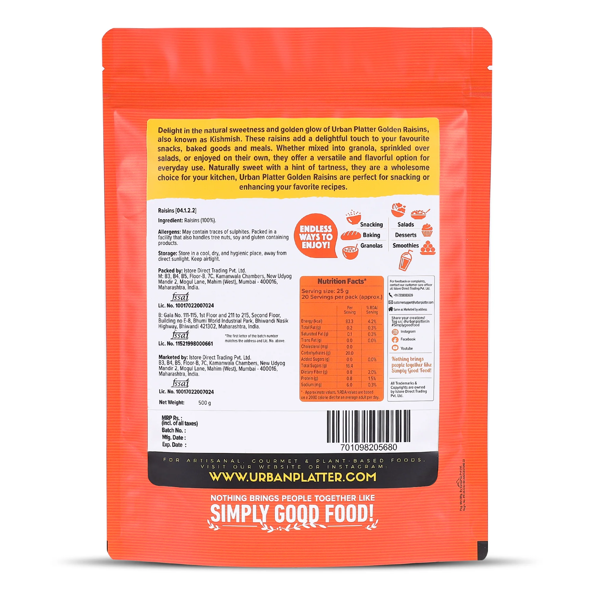 Golden Raisins (Kishmish), 500G - Image 2