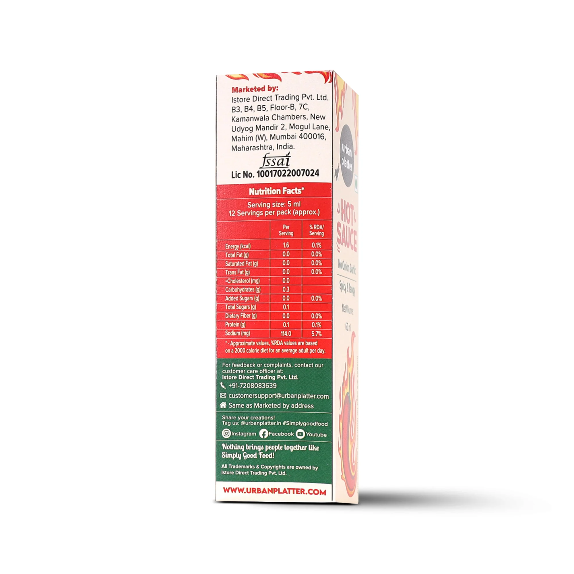 Hot Sauce, 60ml (Tangy & Balanced Chilli Heat, Made with Indian Chillies, No Onion, No Garlic, No Preservatives) - Image 4