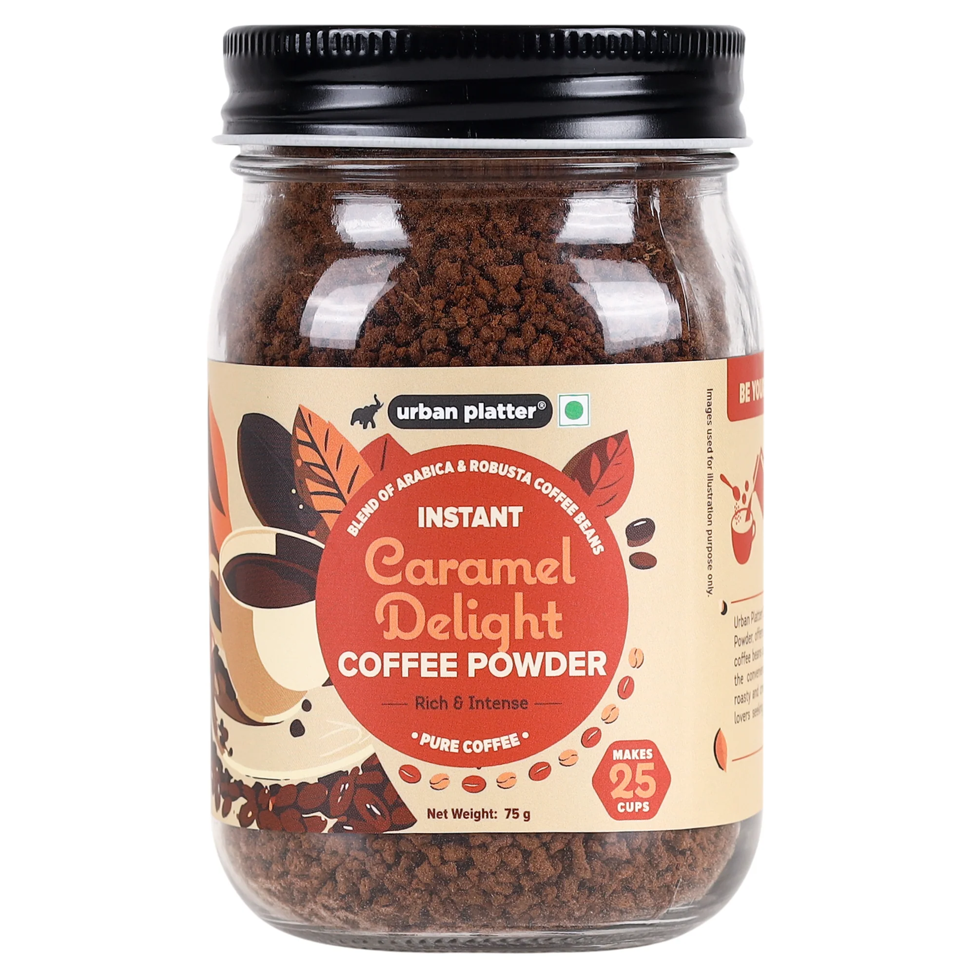 Instant Caramel Delight Coffee Powder, 75g (Flavoured Instant Coffee | Blend of Arabica and Robusta Coffee Beans | Makes 25 cups | Caramel Flavour)