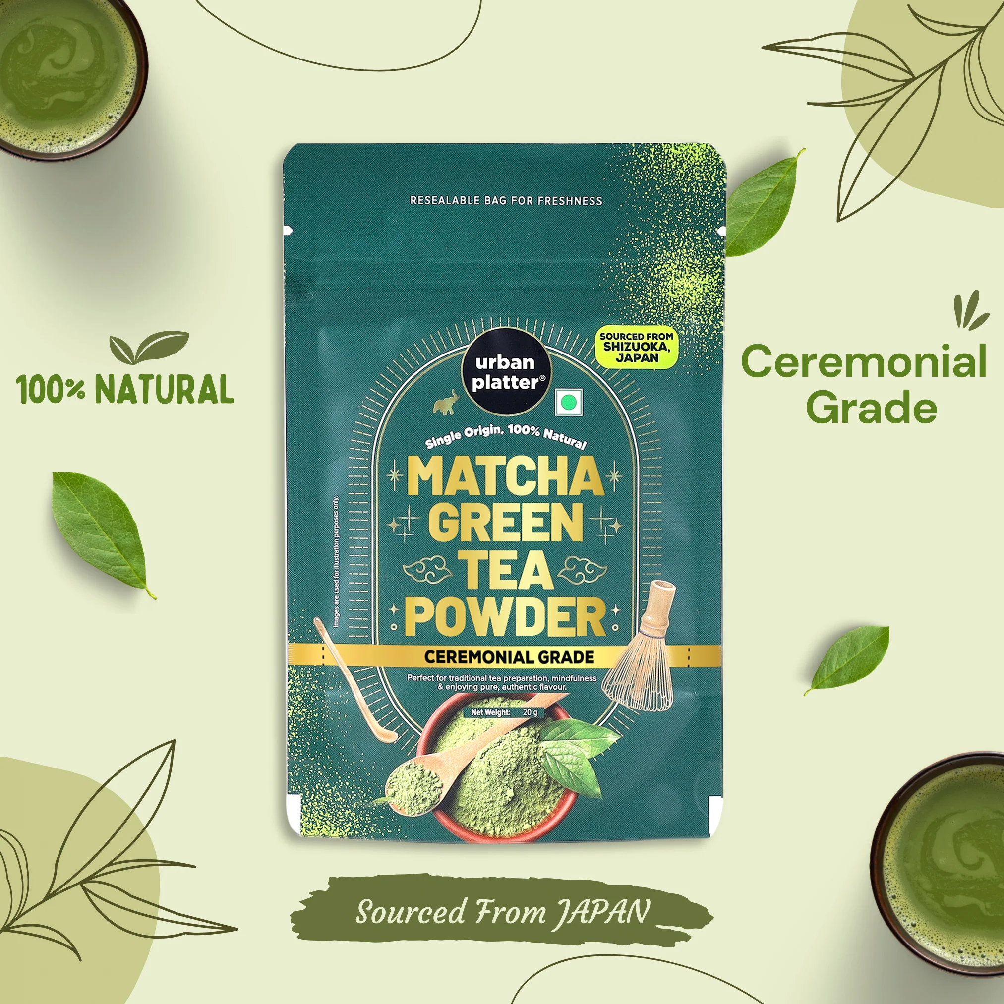 Japanese Ceremonial-grade Matcha Green Tea Powder, 20g (First-harvest leaves | Premium-grade | Stone-Ground) - Image 5