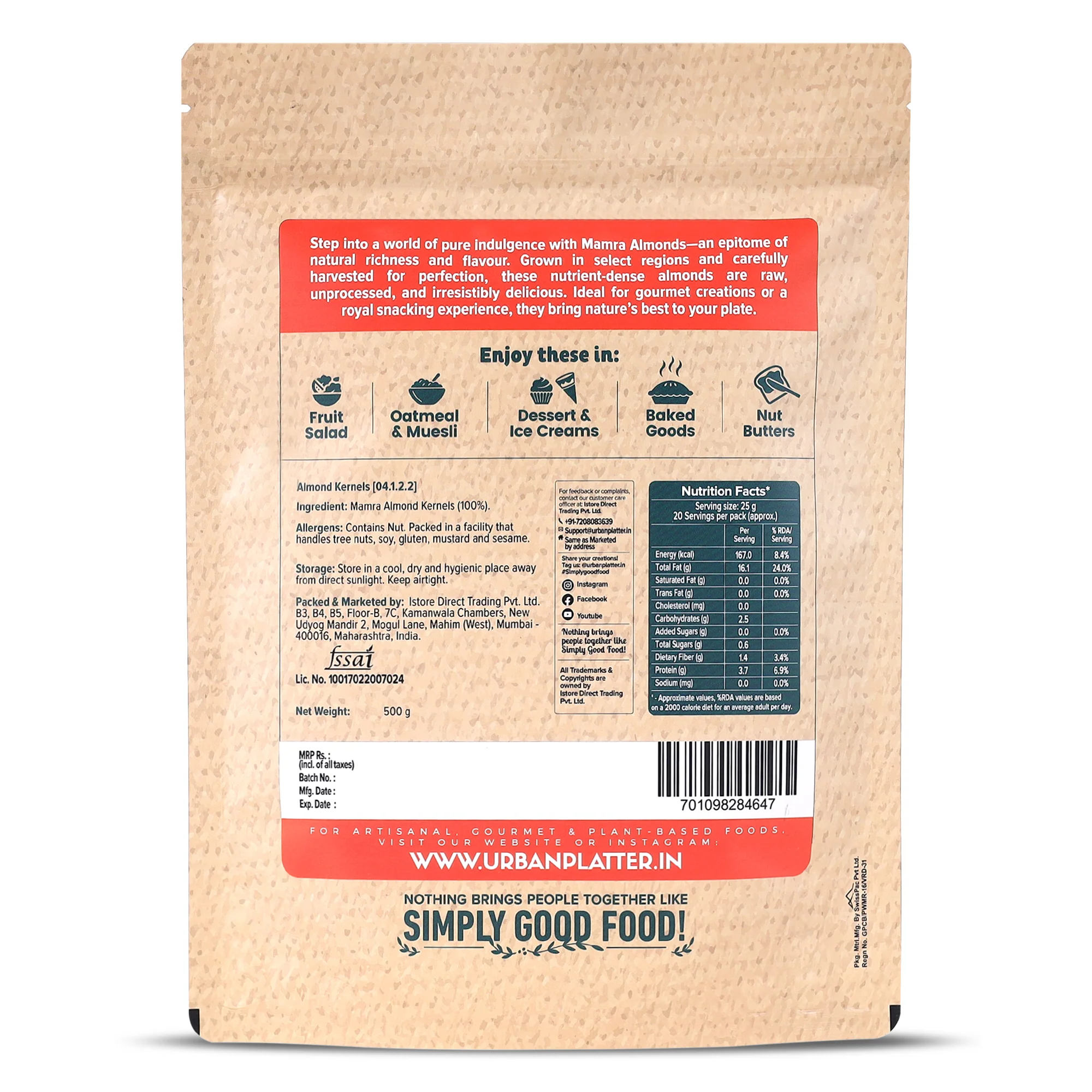 Jumbo Mamra Almonds, 500g (Superior Variety | Nutrient-Dense | Rich in Protein & Healthy Fats) - Image 2
