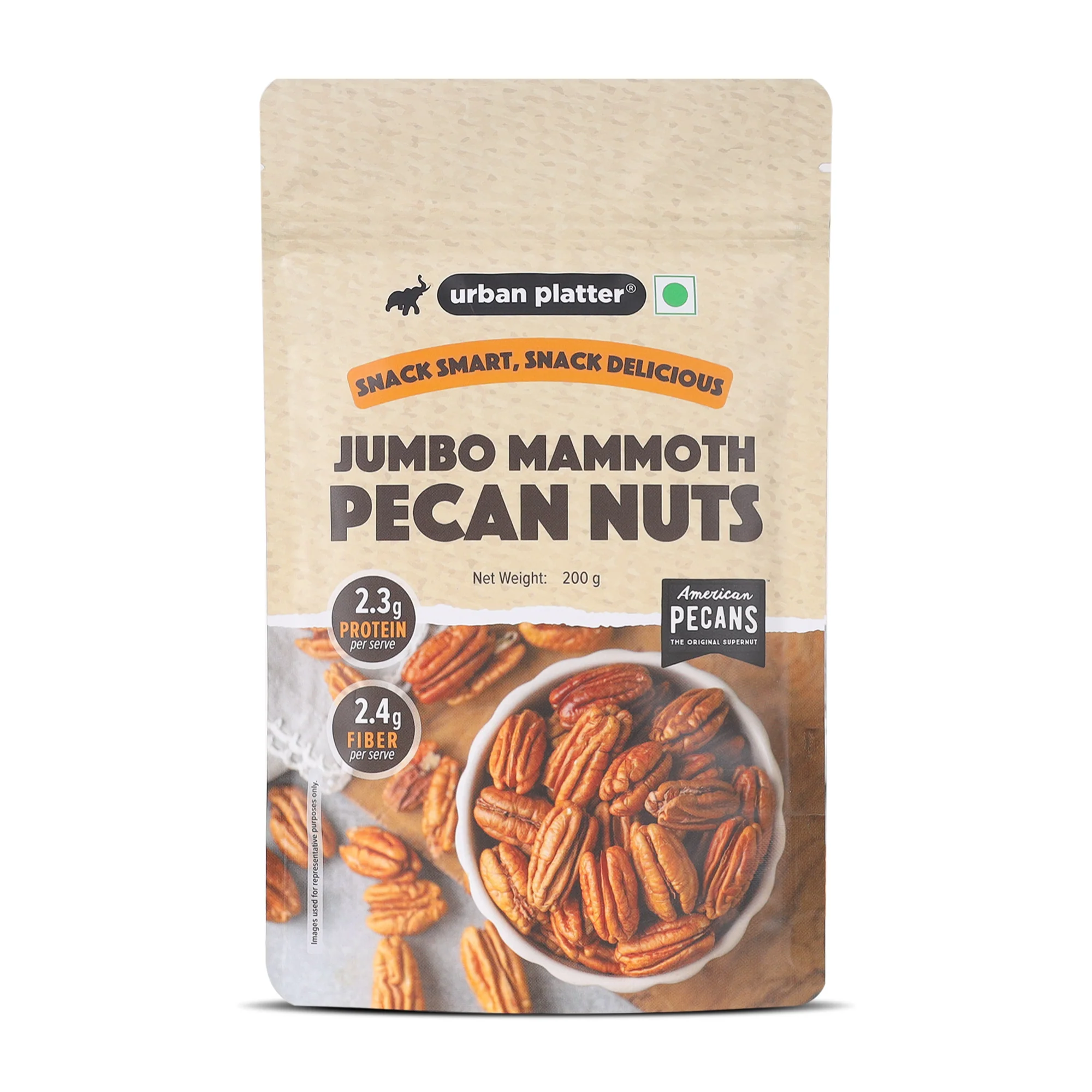 Jumbo Mammoth Pecan Halves, 200g (Imported from the USA | Hand-Sorted | Ideal for Snacking, Baking & Desserts)