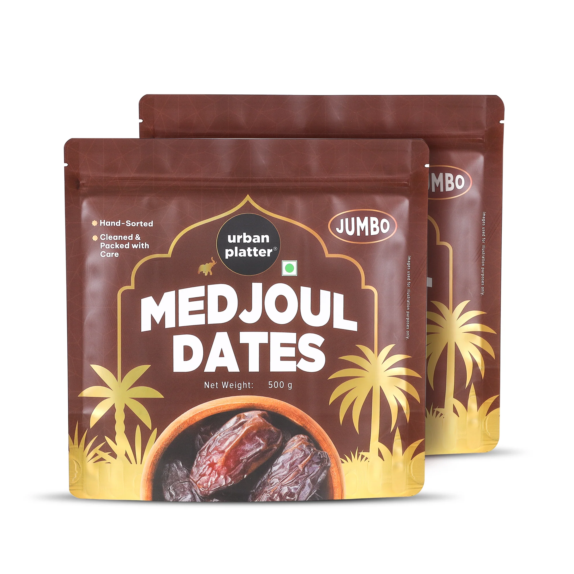 Jumbo Medjoul Dates, 1Kg (Hand-Sorted | Large-Sized & Succulent | Ideal for Premium Snacking & Festive Gifting)