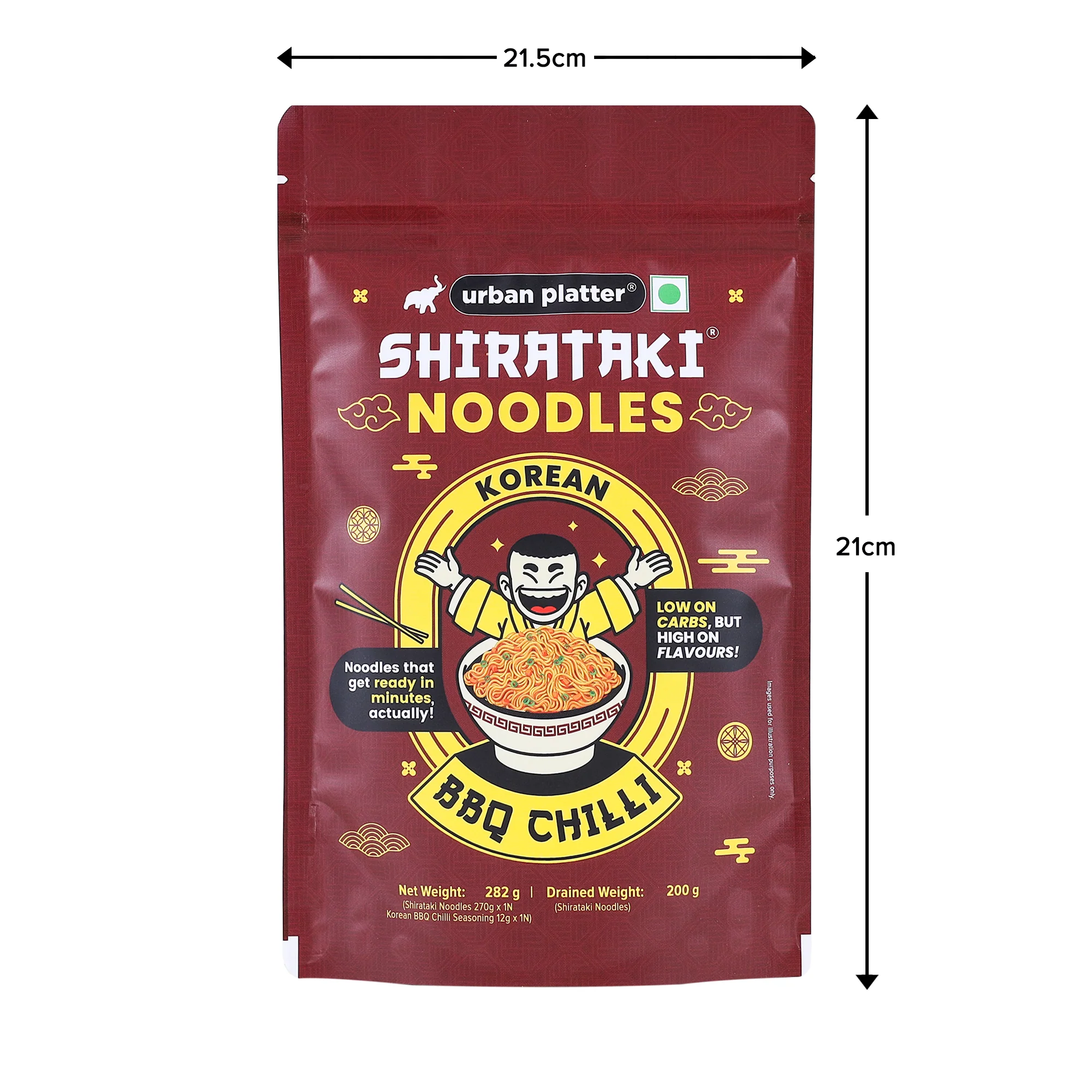 Korean BBQ Chilli Shirataki Noodles, 282g (Keto-friendly, Low-Carb, Fat-free, Instant Noodles | Spicy BBQ Chilli Flavour | Konjac Miracle Noodles) - Image 6