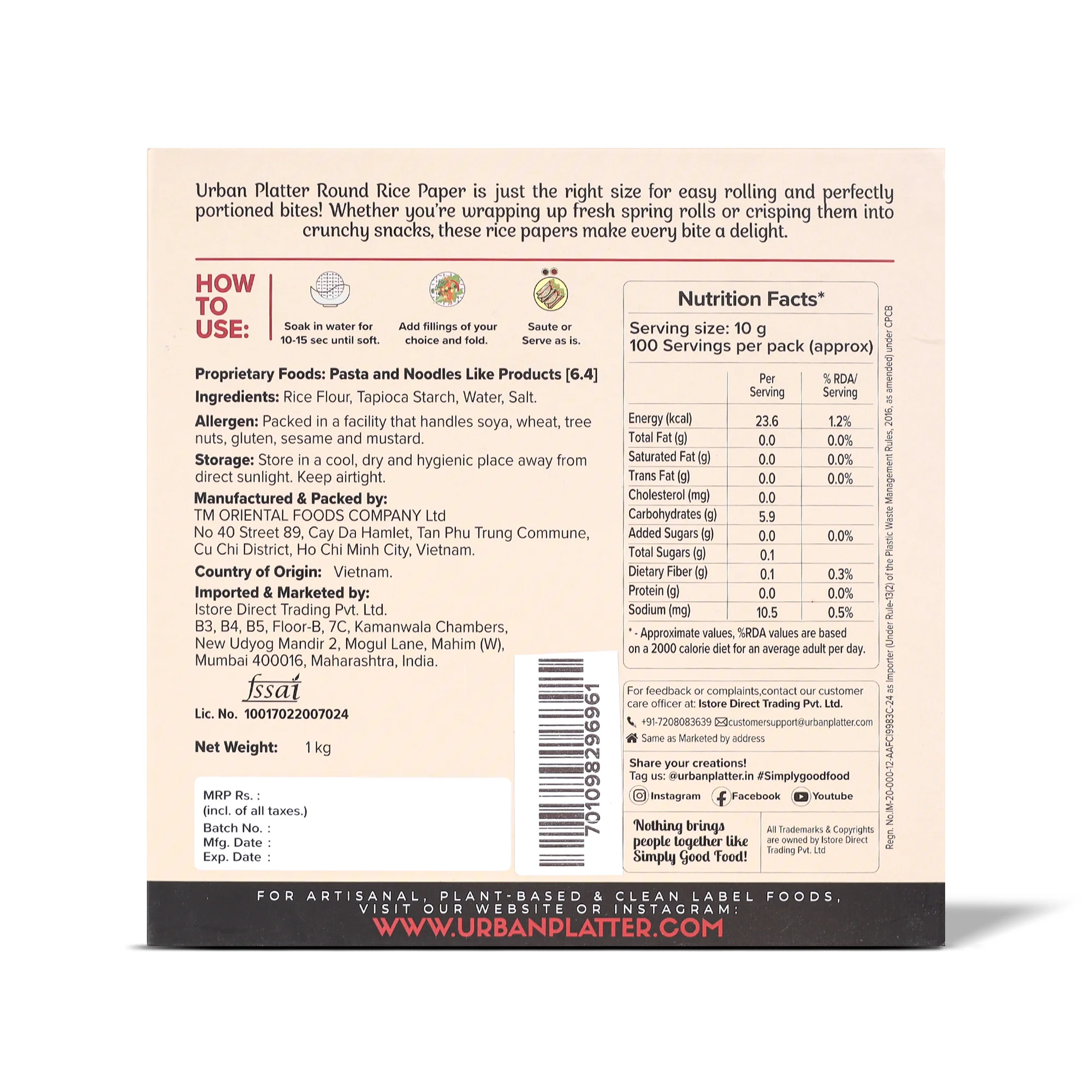 Large Rice Paper Sheets, 1kg (Vietnamese Spring Roll Wrappers Pan Asian Cuisine, Ideal for rolls and Crackers) - Image 2