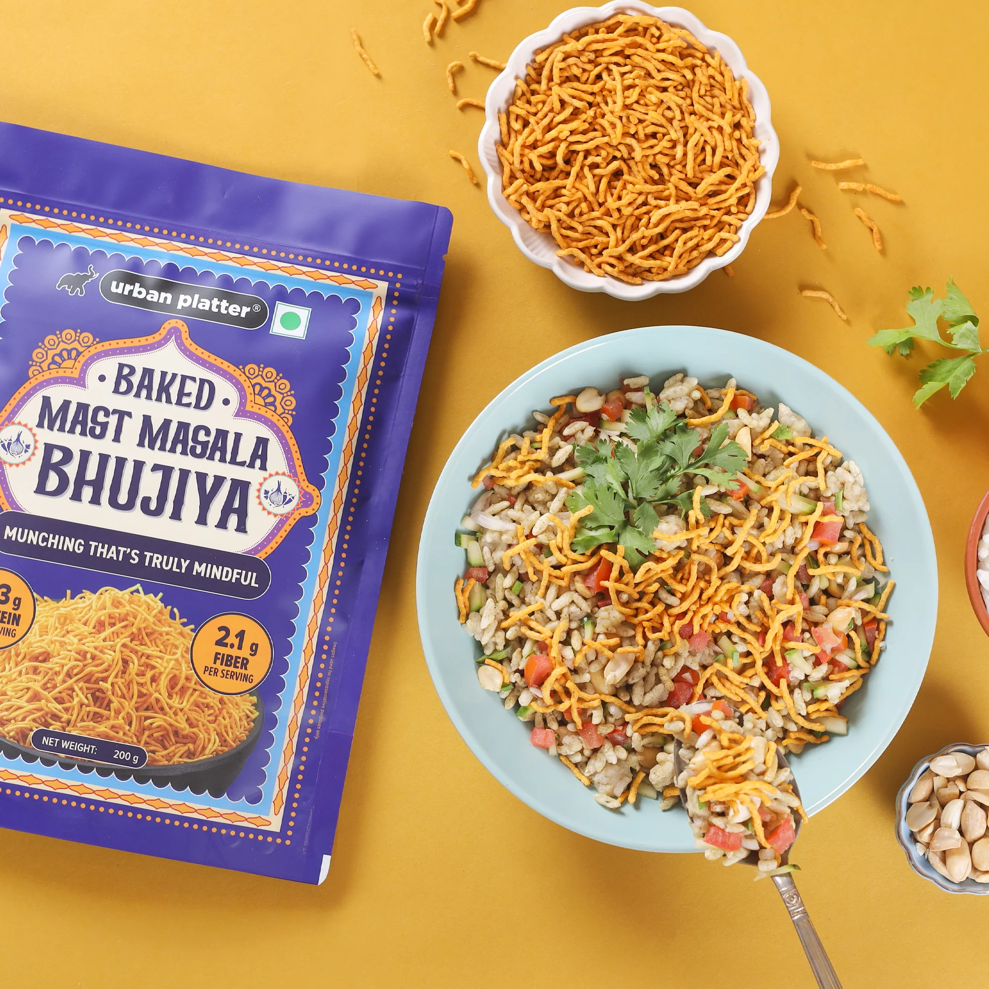Mast Masala Baked Bhujiya, 200g (Better-For-You Bhujia with 4.3g, Protein & 2.1g, Fiber per Serve, Baked Not Fried) - Image 5