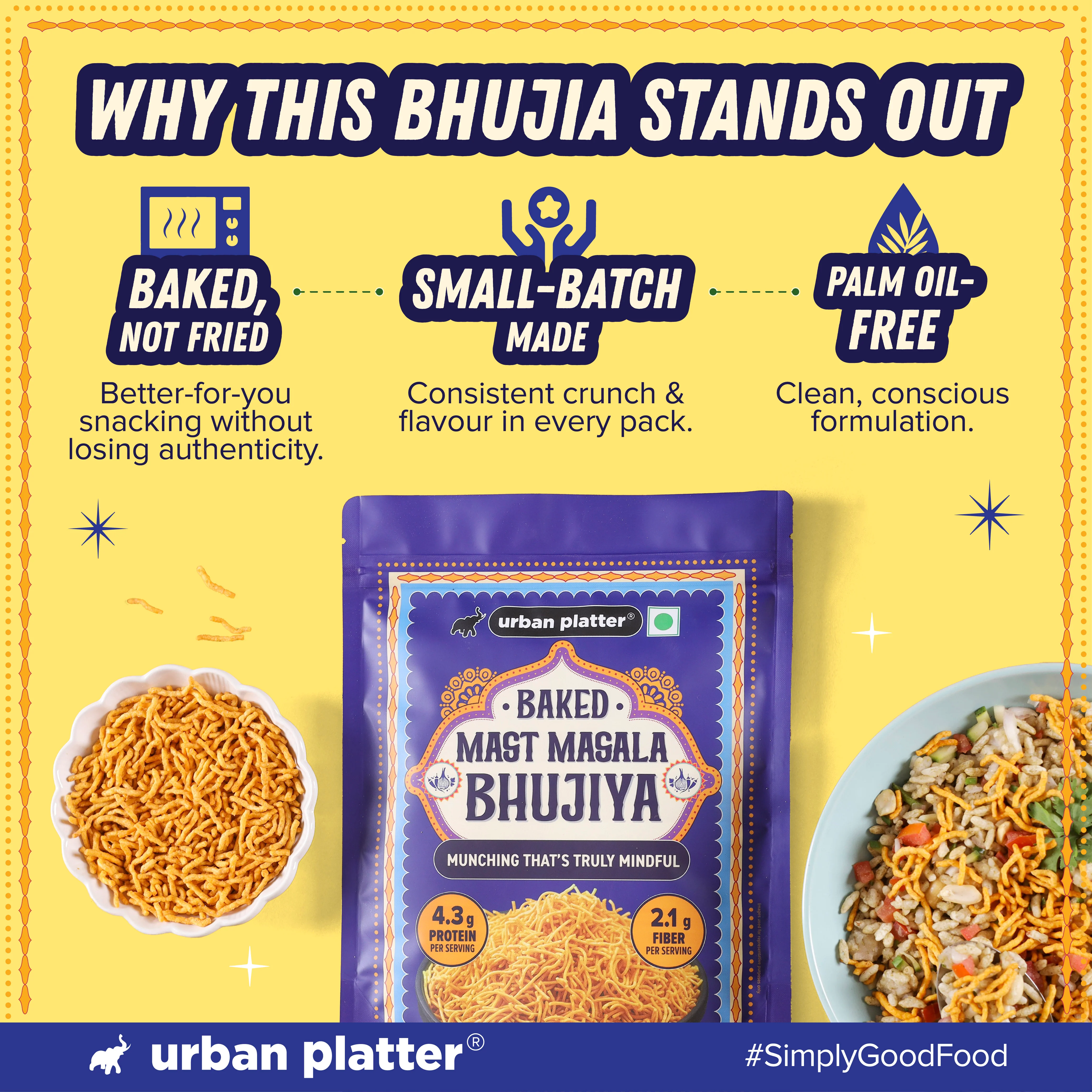 Mast Masala Baked Bhujiya, 200g (Better-For-You Bhujia with 4.3g, Protein & 2.1g, Fiber per Serve, Baked Not Fried) - Image 6