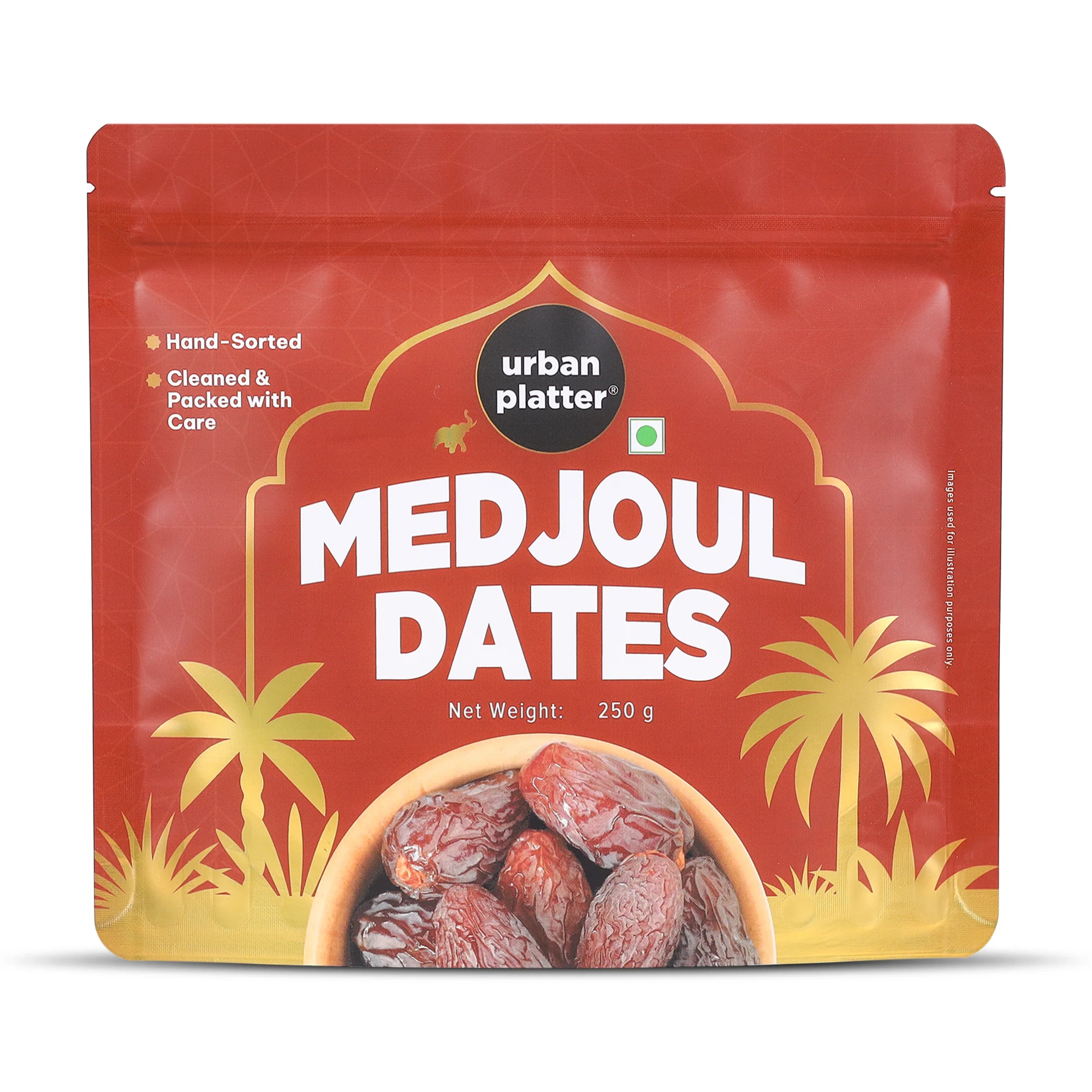 Medium Medjoul Dates, 250g (Hand-Sorted | Moist & Caramelly Texture | Perfect for Snacking & Gifting)