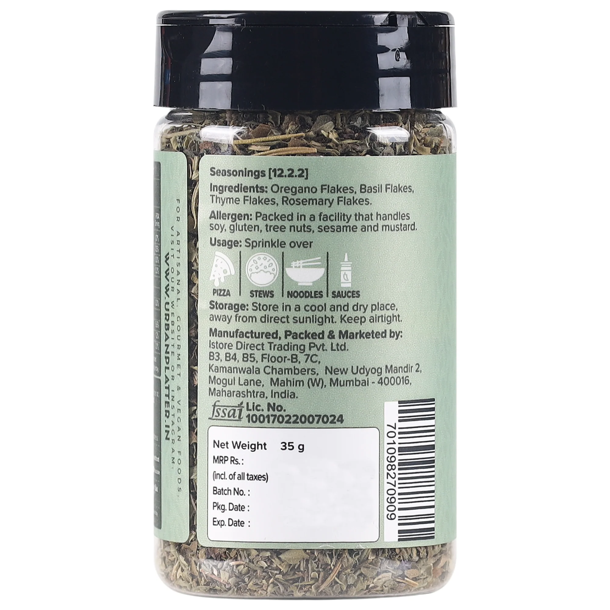 Mixed Herbs Shaker Jar, [Seasoning Mix of Oregano, Rosemary, Basil, Thyme] - Image 2