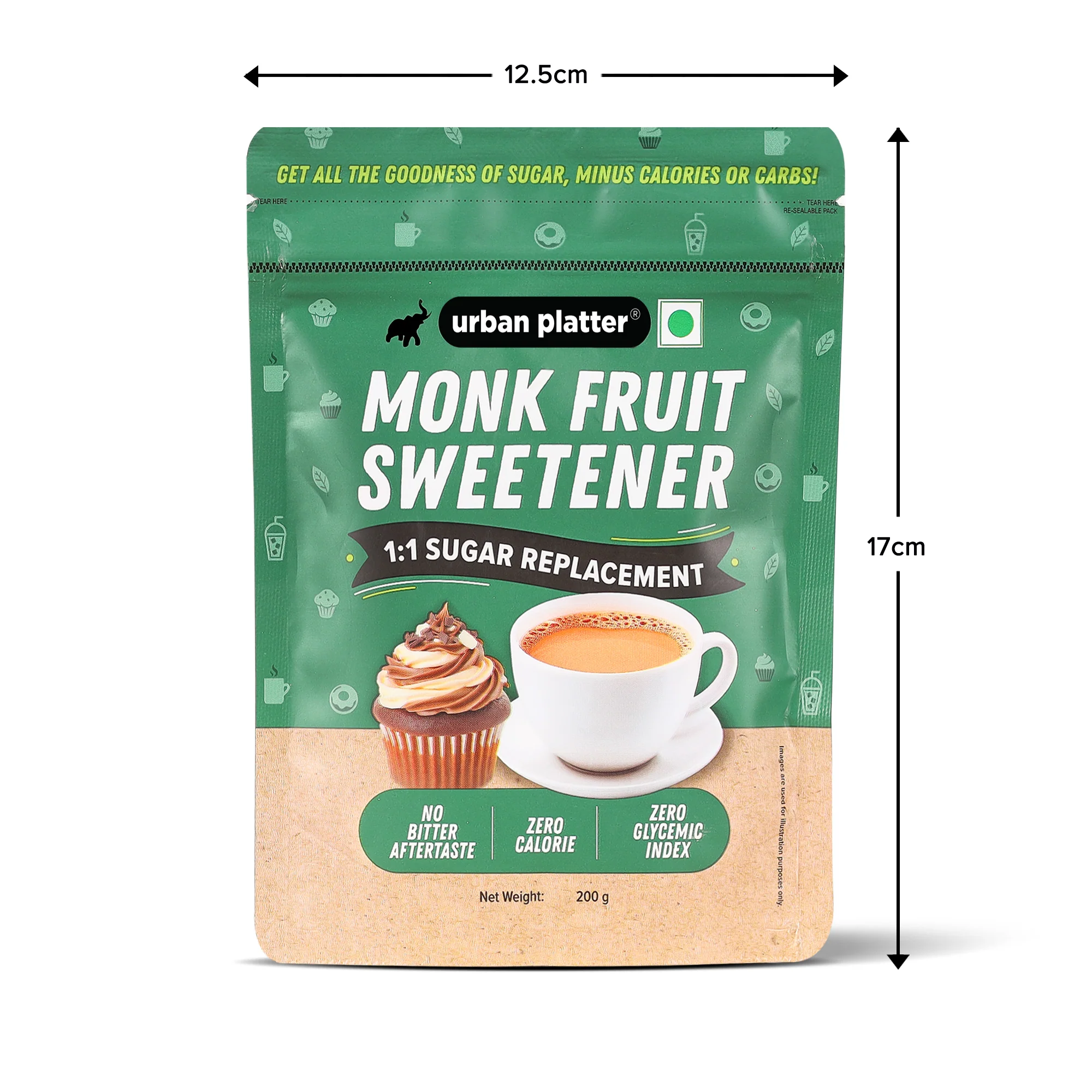 Monk Fruit Sweetener, 200g (Zero Calorie, Keto & Diabetic-Friendly, 1:1 Sugar Replacement, No Aftertaste, Monk Fruit + Erythritol Blend) - Image 10