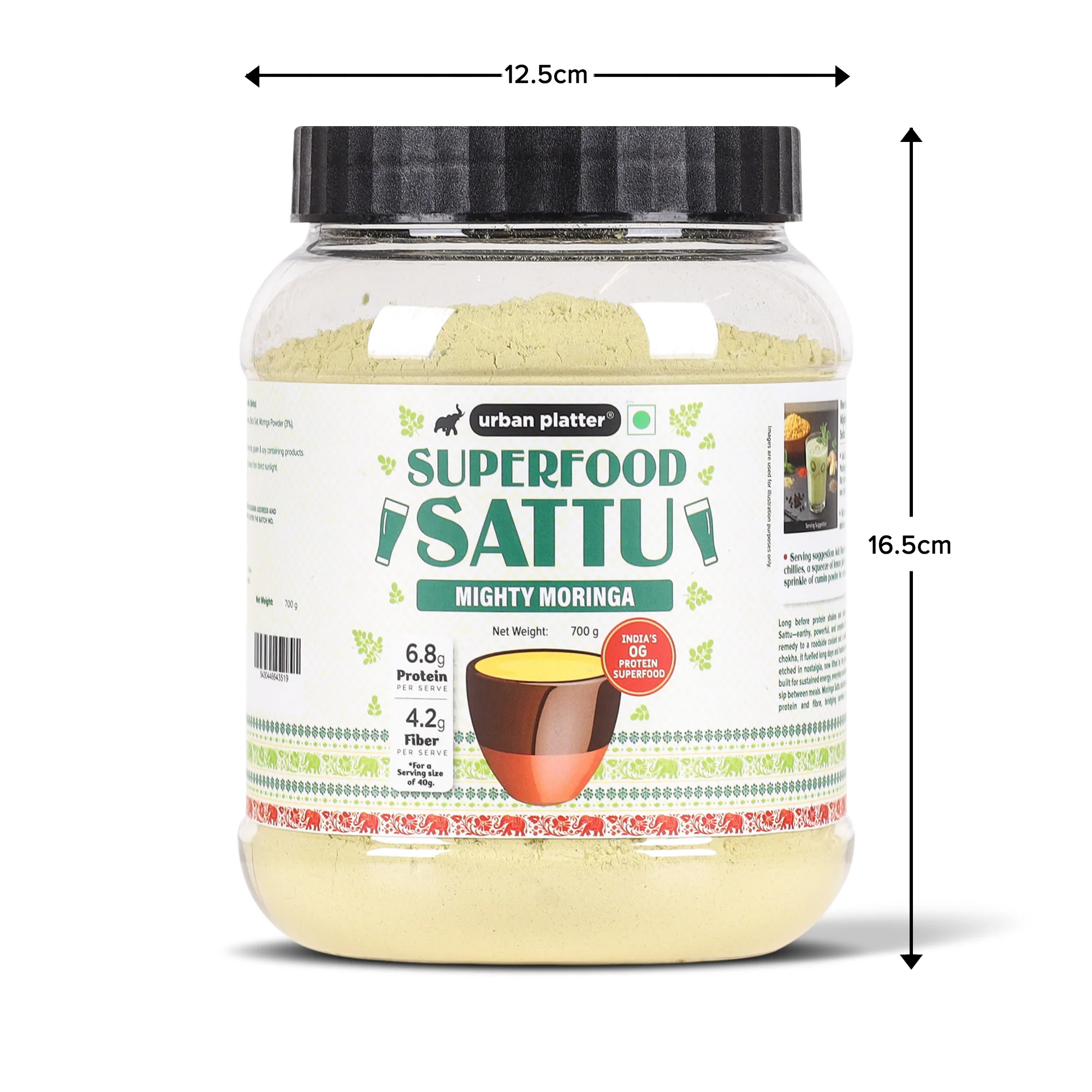 Moringa Superfood Sattu, 700g (High Protein & Fibre | Natural Coolant | Mid-Meal Drink | Traditional Plant Protein) - Image 12